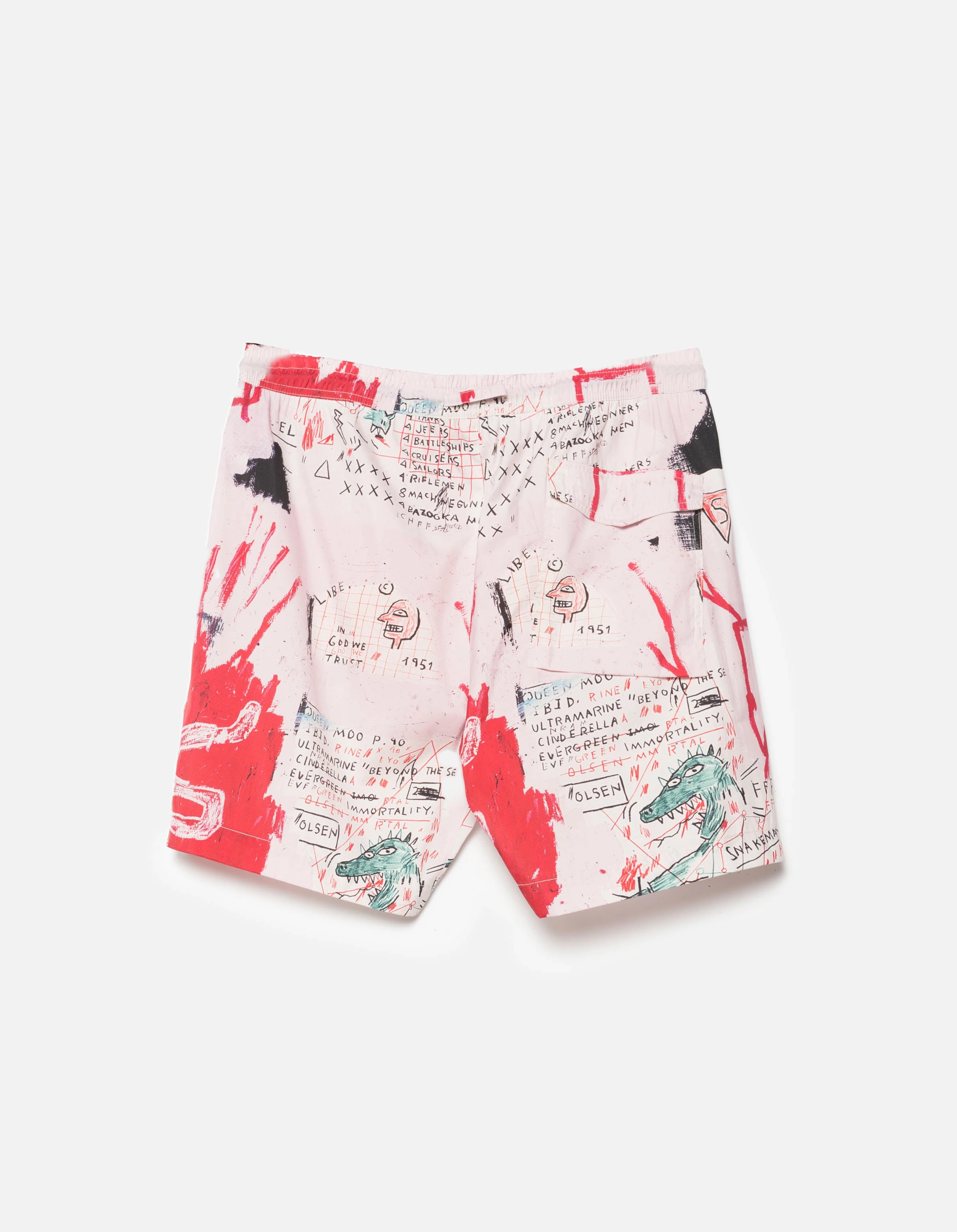 1483 Basquiat Year of the Snakeman Swim Shorts Pink Reflective details Urban Fashion