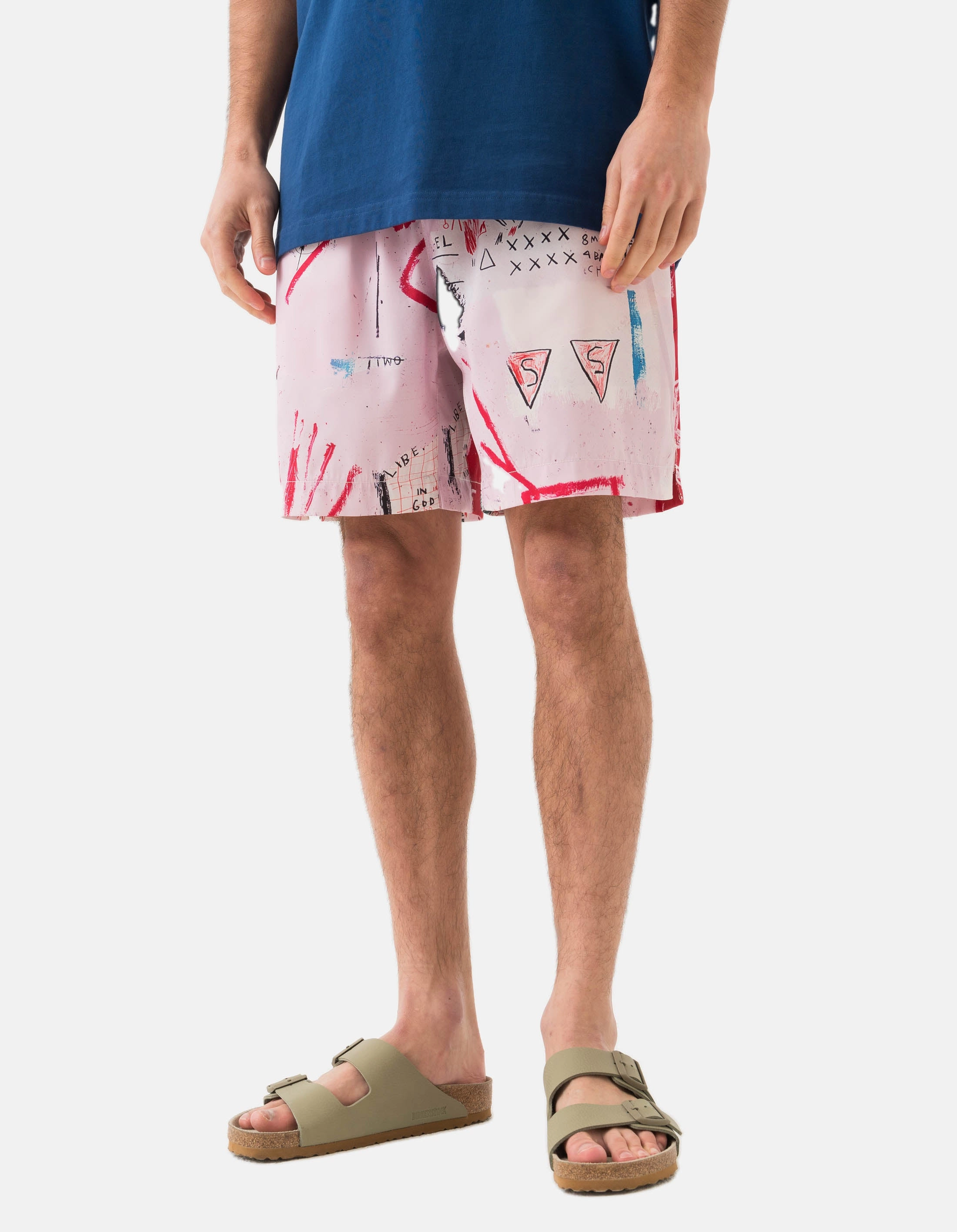 1483 Basquiat Year of the Snakeman Swim Shorts Pink Non Irritating Tags