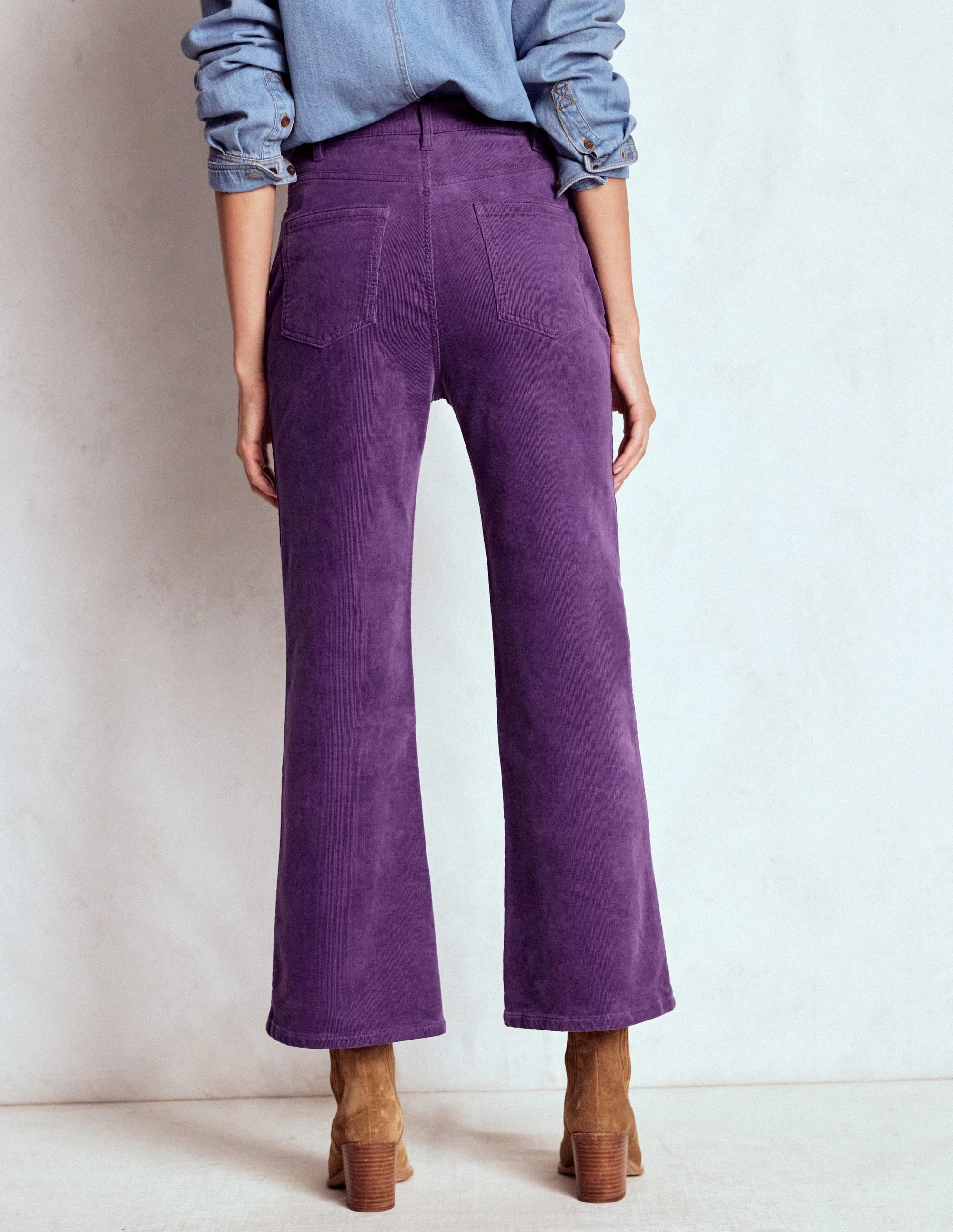 Eco Friendly Dye Process Travel Ready 5-Pocket Cord Kick Jeans-Mystic Purple