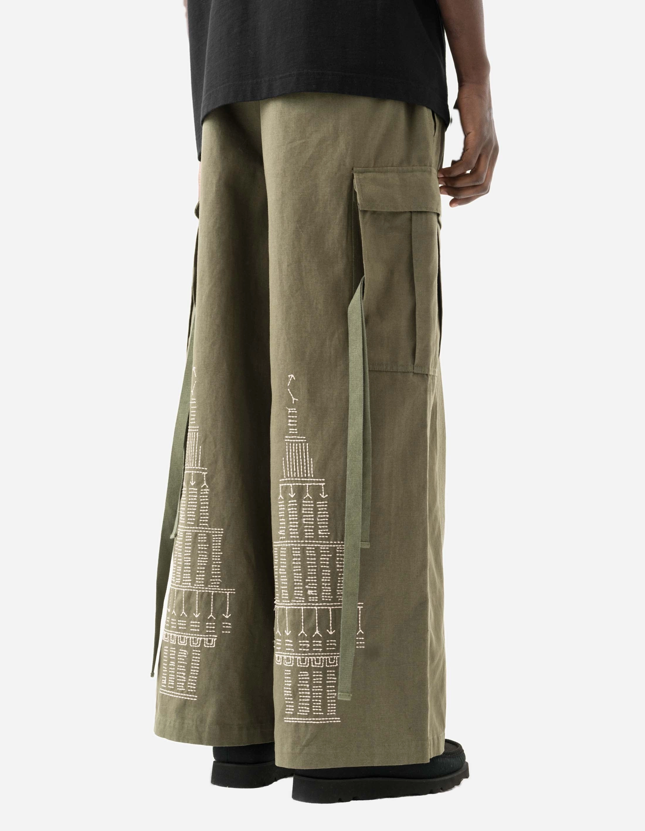 7097 Alaskan Hill Tribe Embroidered Hakama Olive OG-107F Durable Activewear Thermal Insulation Layer