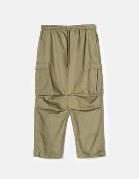 7110 Hemp Utility Cargo Track Pants Olive OG-107F Stretch Waist Wear Resistant Fabric