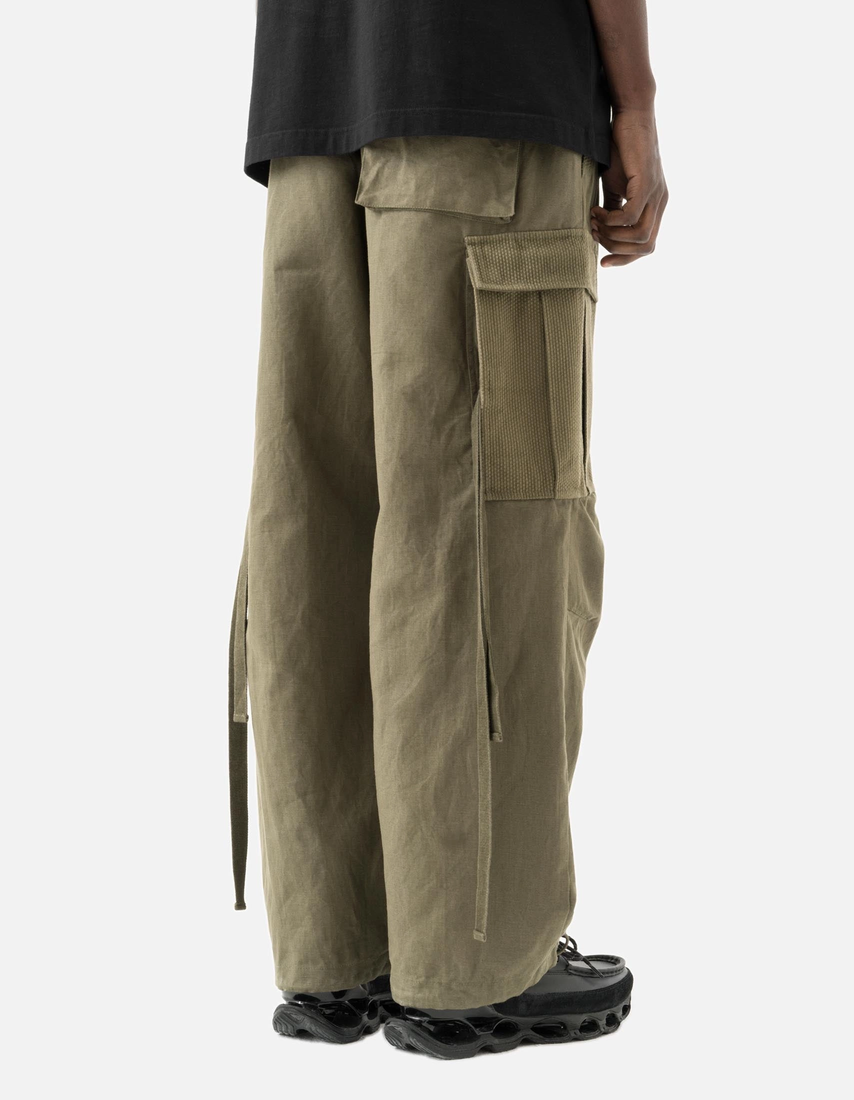 AntiStaticFinish High Durability Thread 7110 Hemp Utility Cargo Track Pants Olive OG-107F