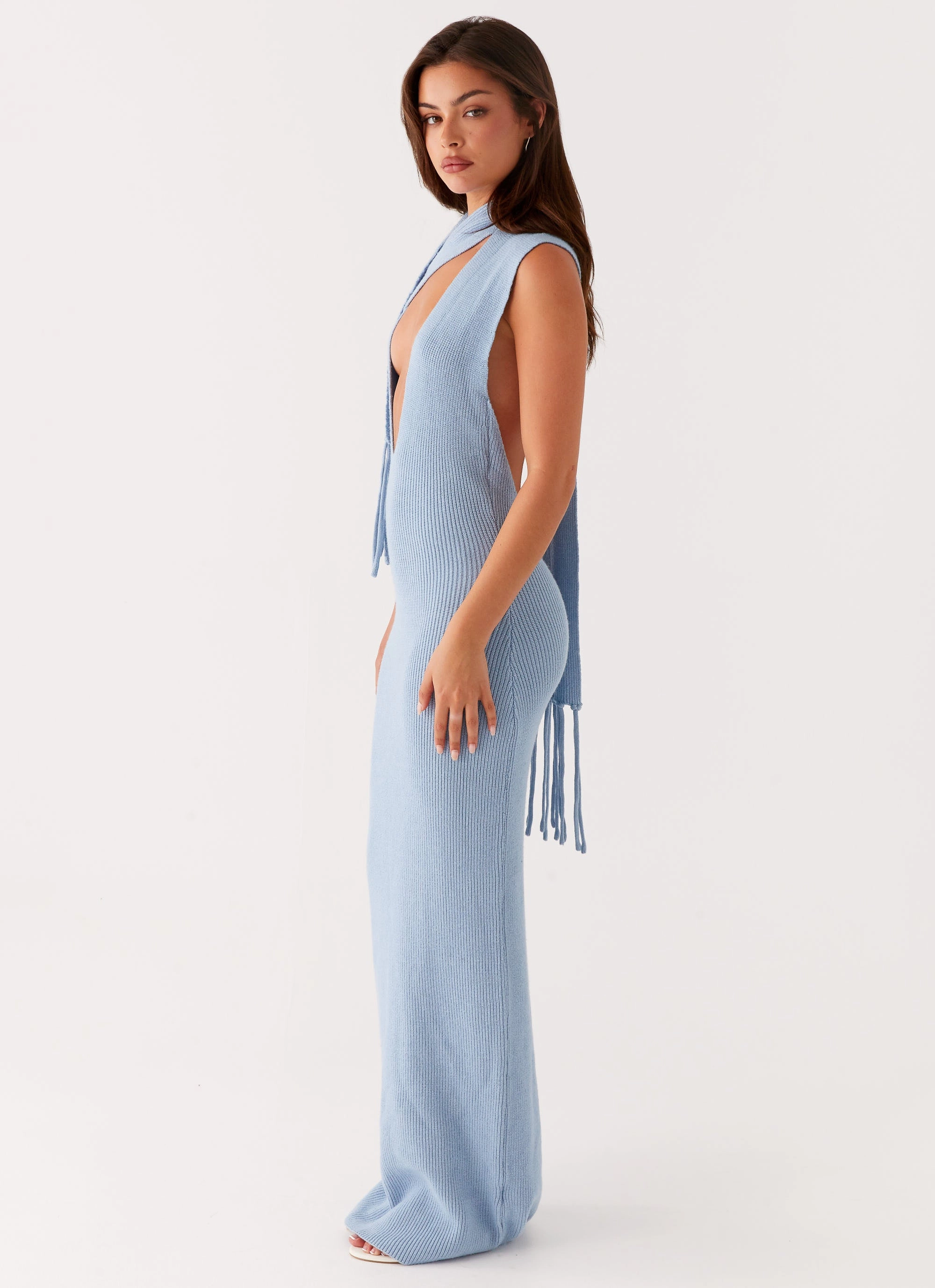All Wear Chill Design Raine Knit Maxi Dress - Blue