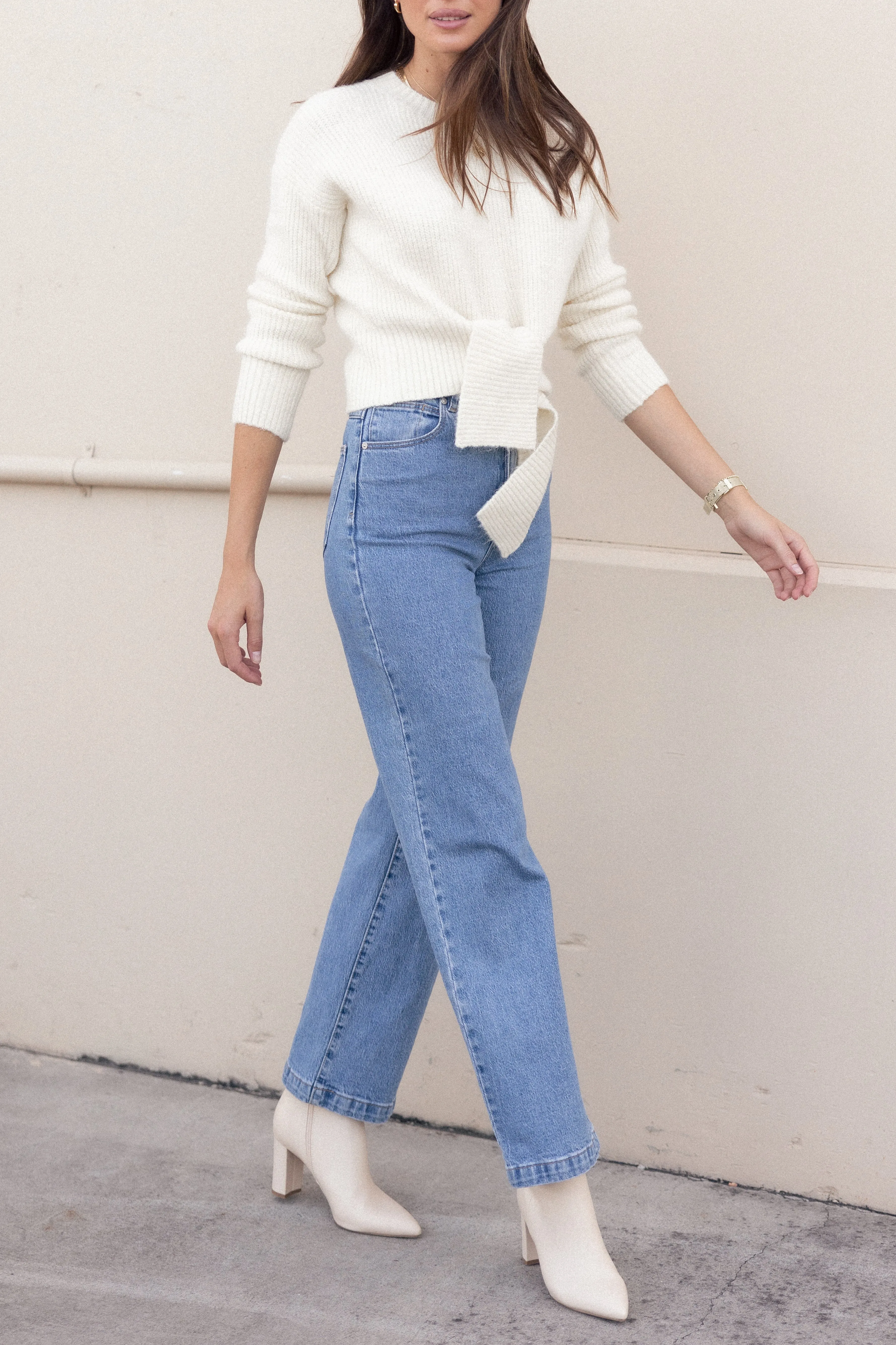 Simple Casual Style Captivate Knit Sweater - Cream