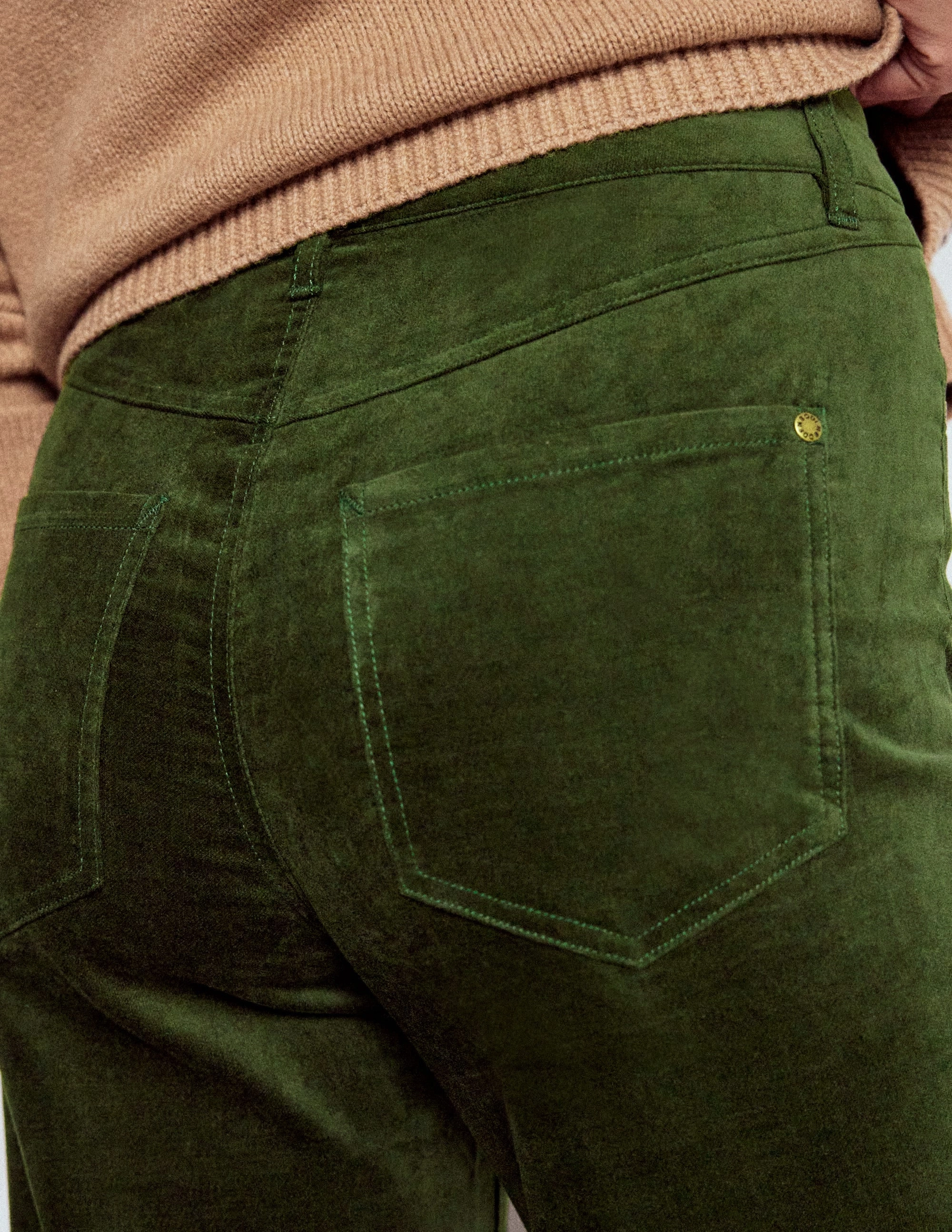 Velveteen Straight Jeans-Douglas Fir Urban Style StaticResistantMaterial