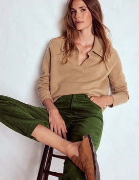 Clean Lines Velveteen Straight Jeans-Douglas Fir