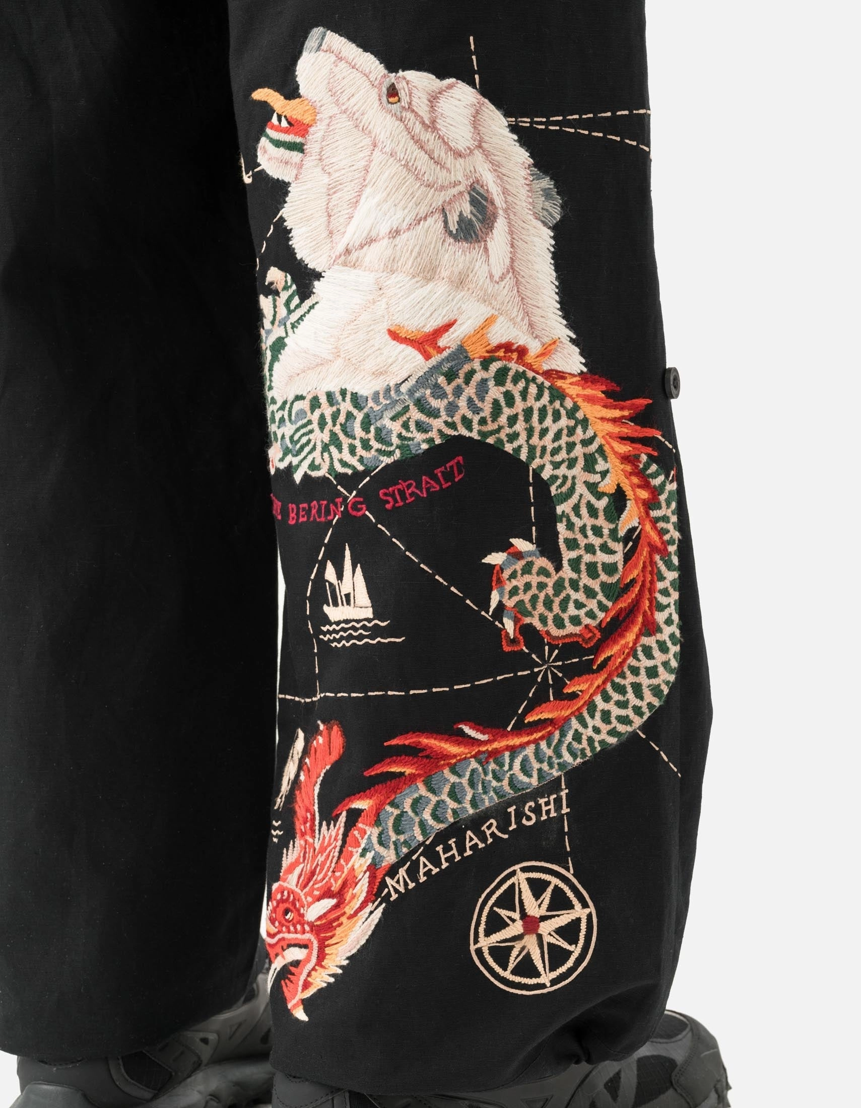 Perfect Silhouette 7087 The Bering Strait Embroidered Loose Snopants? Black