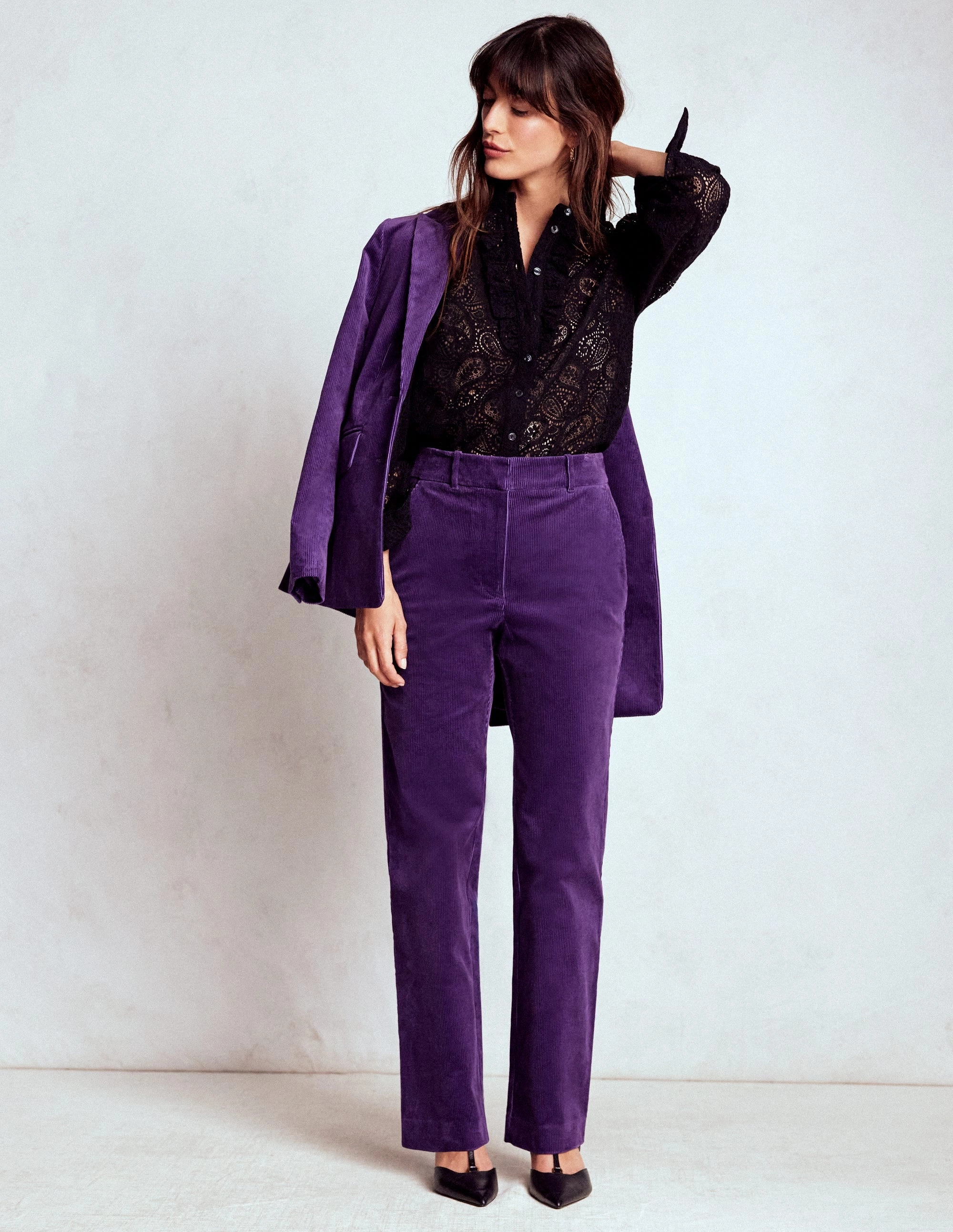 Canonbury Cord Trousers-Mystical Purple Anti Pilling Surface Adaptive Fit