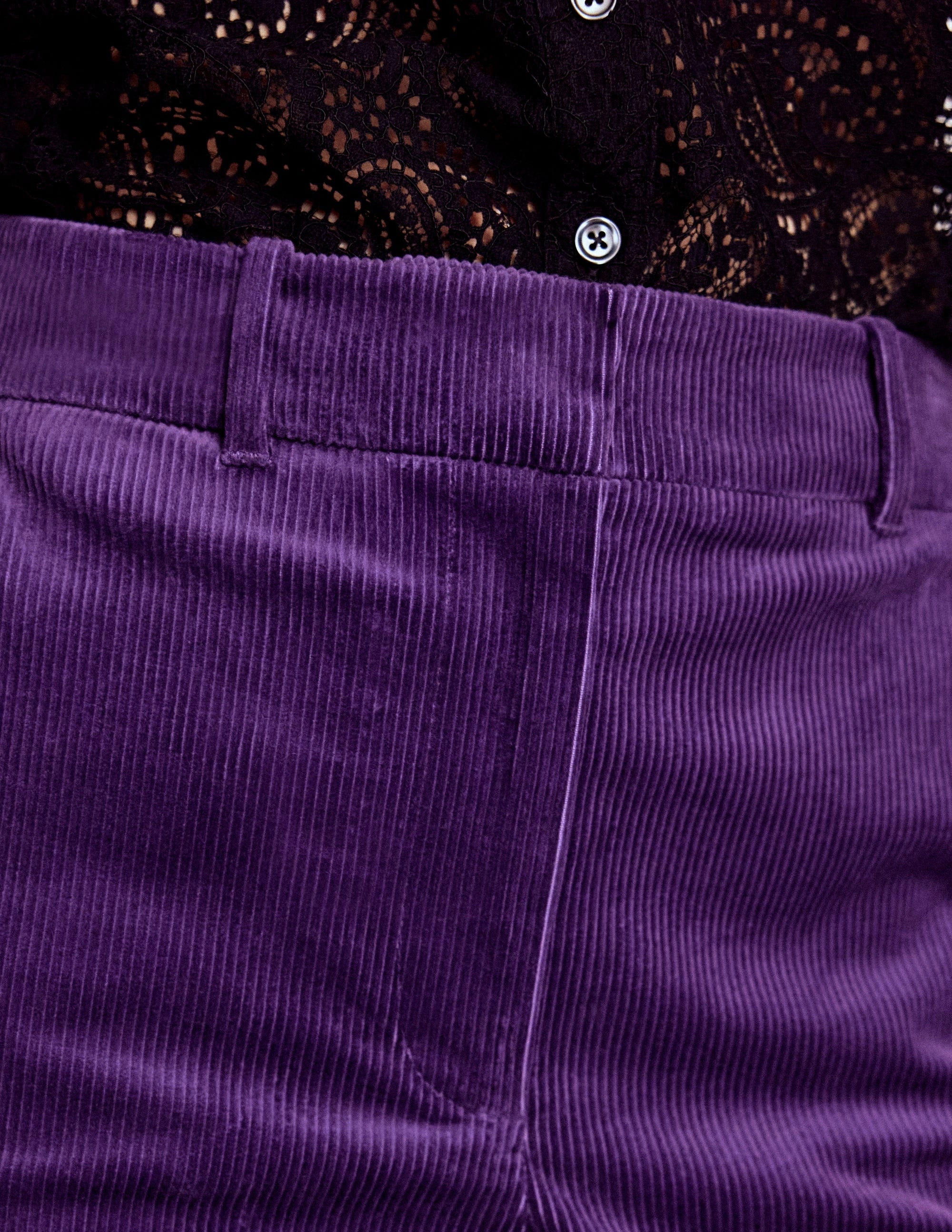 Canonbury Cord Trousers-Mystical Purple Sweat Wicking Lining Stylish Comfort