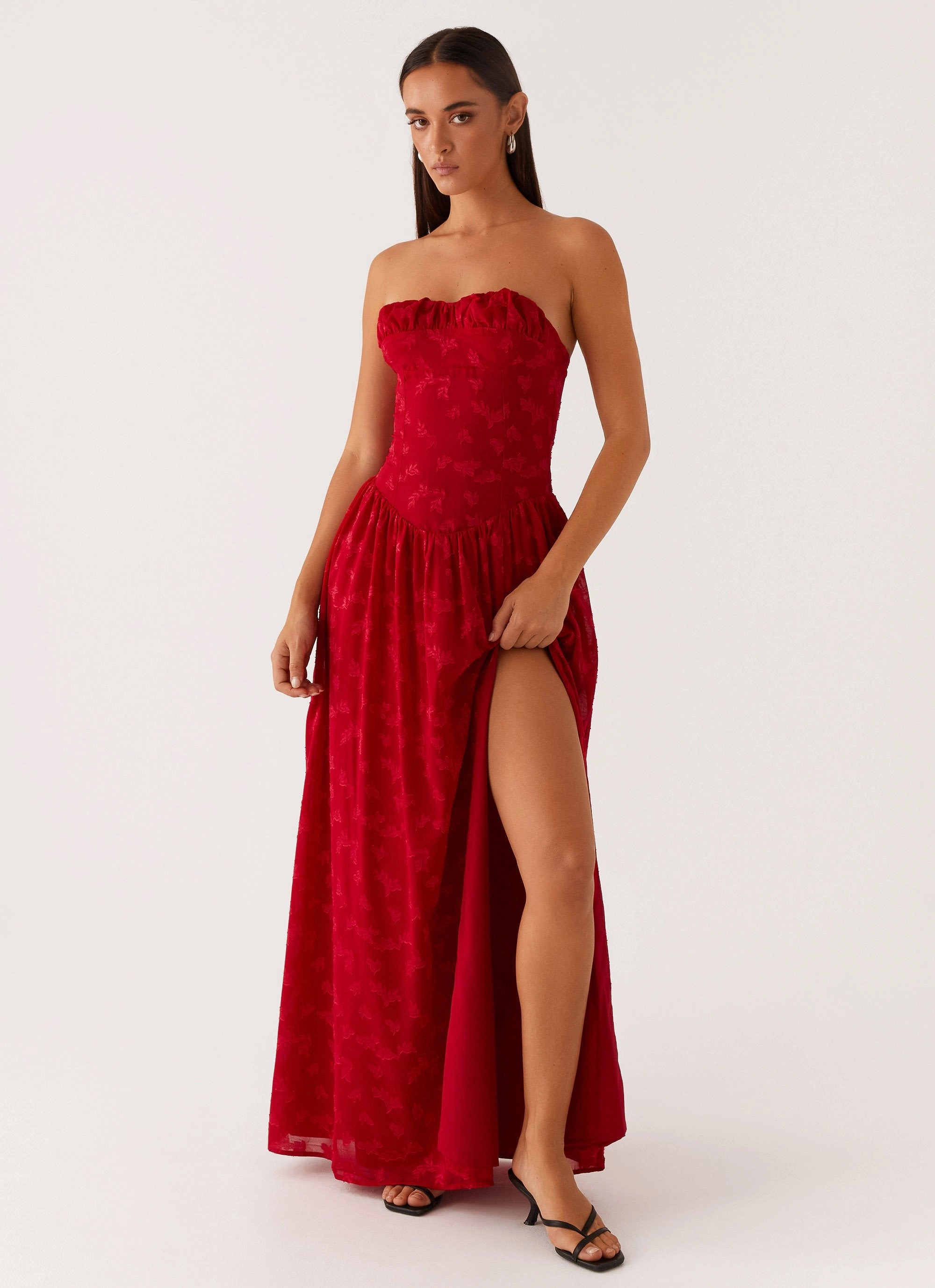 Soft Detail Trendy Everyday Adira Maxi Dress - Red