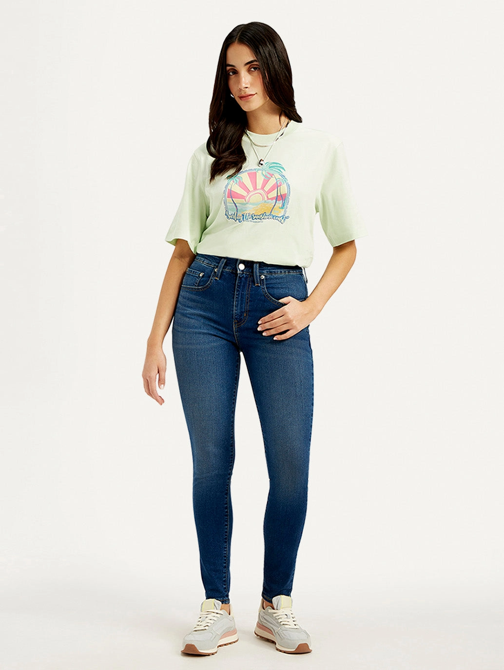 Comfy Waist Fit Women's 721 Blue Skinny Fit High Rise Jeans