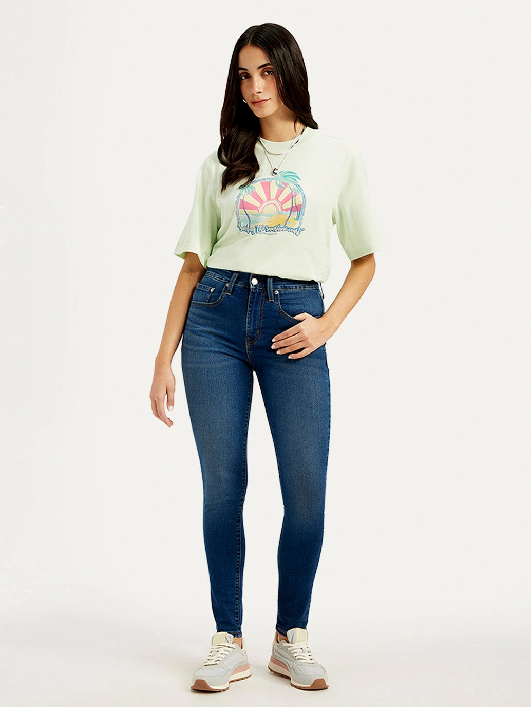 Women's 721 Blue Skinny Fit High Rise Jeans Fit and Comfort Chill Attire