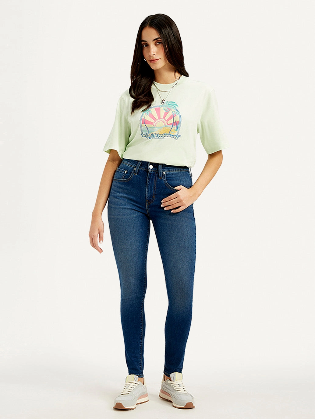 Low Effort Morning Stroll Fashion Lover Women's 721 Blue Skinny Fit High Rise Jeans