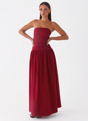 Carmel Maxi Dress - Merlot Sequin-Detail