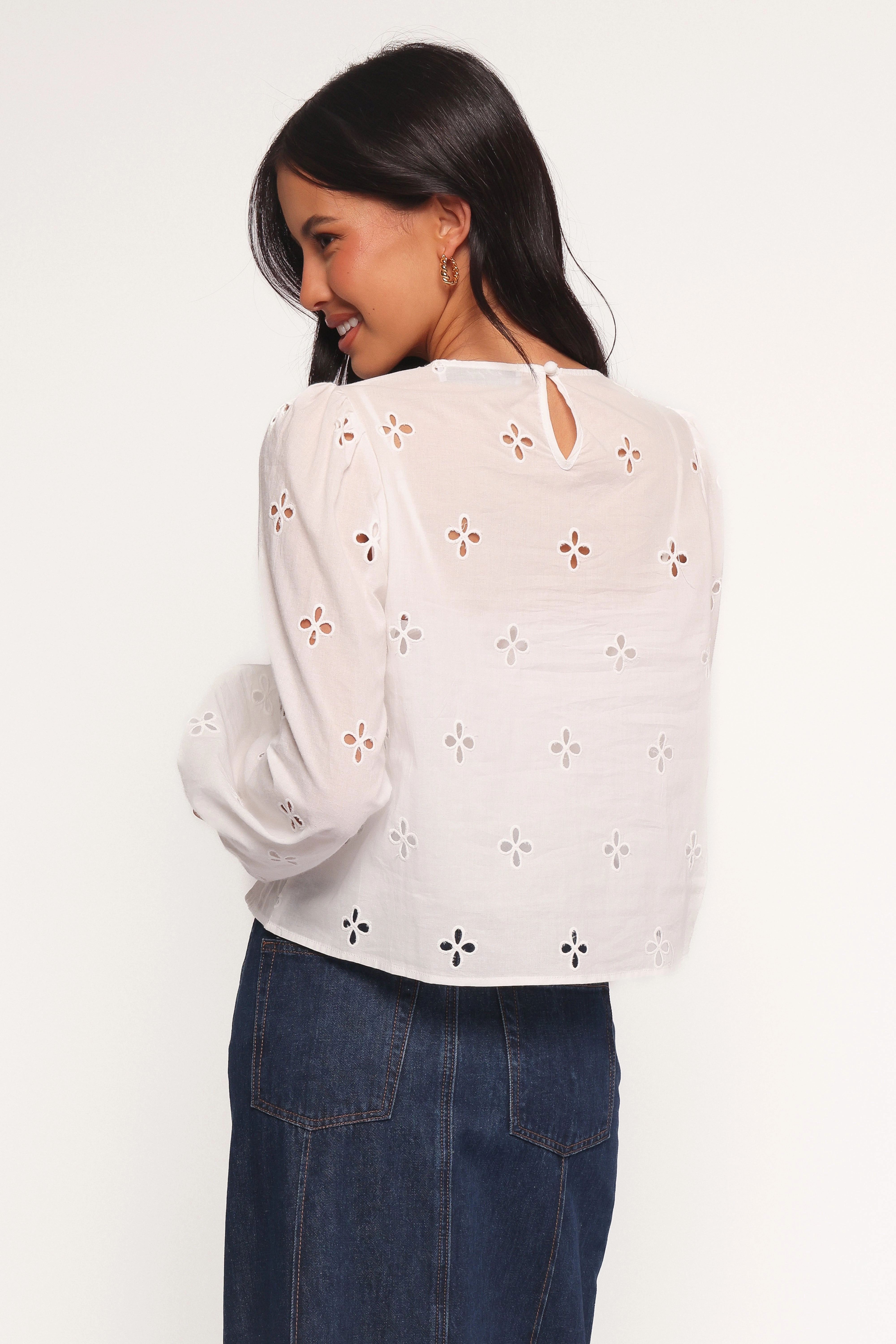 Aggie Blouse - White wrinkle free Premium Option