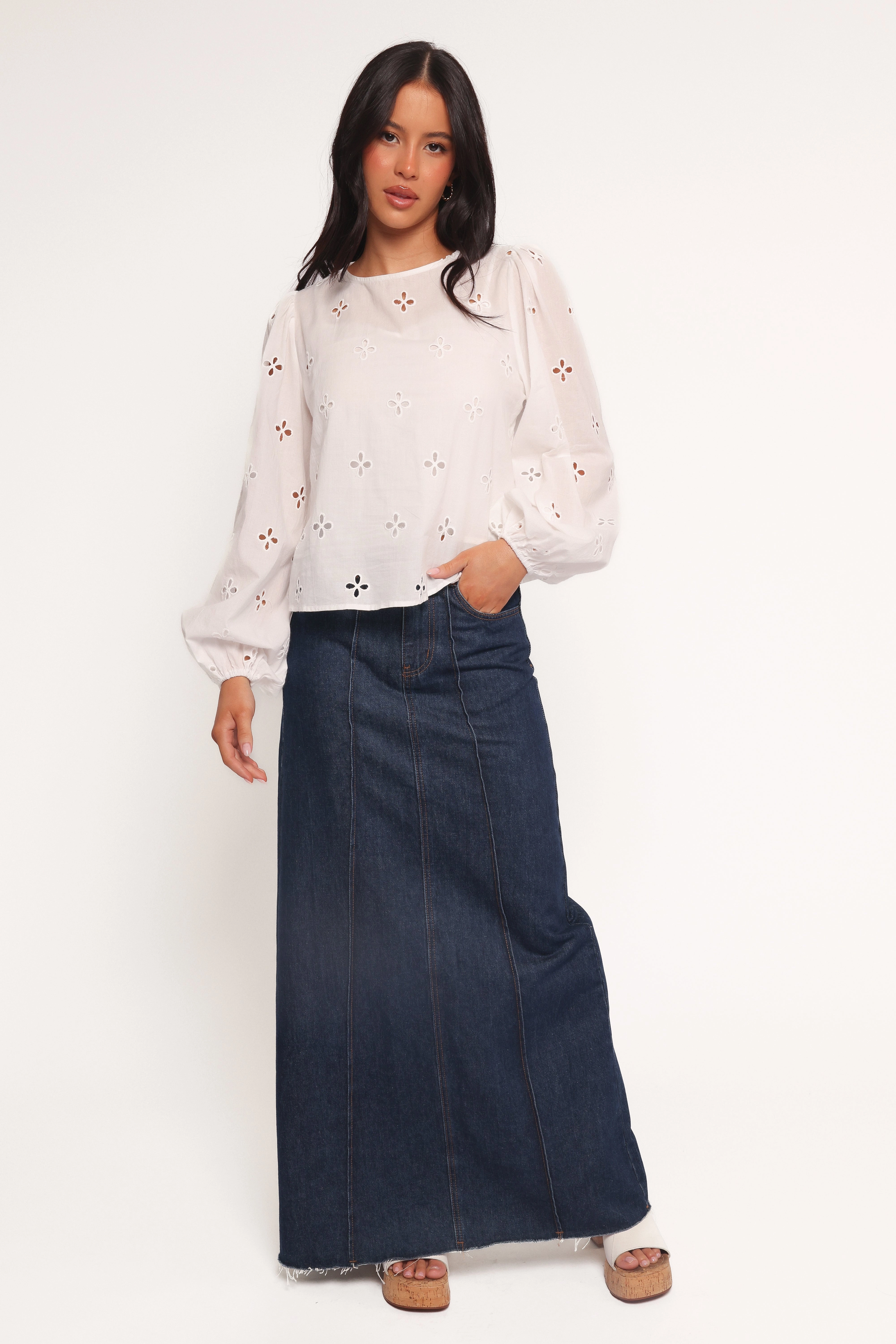 Aggie Blouse - White Spring Break High-End Fabric