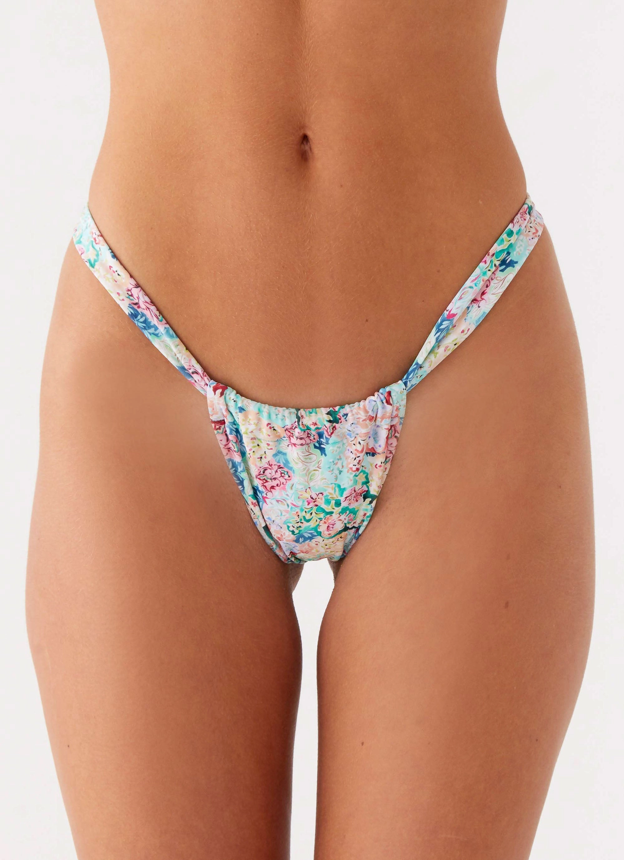 Glide Enhancing Surface Airlie Scrunch Bikini Bottoms - Santorini Floral