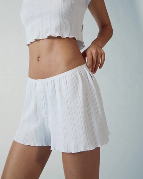 Pointelle Shorts - White Style Choice Reflective details