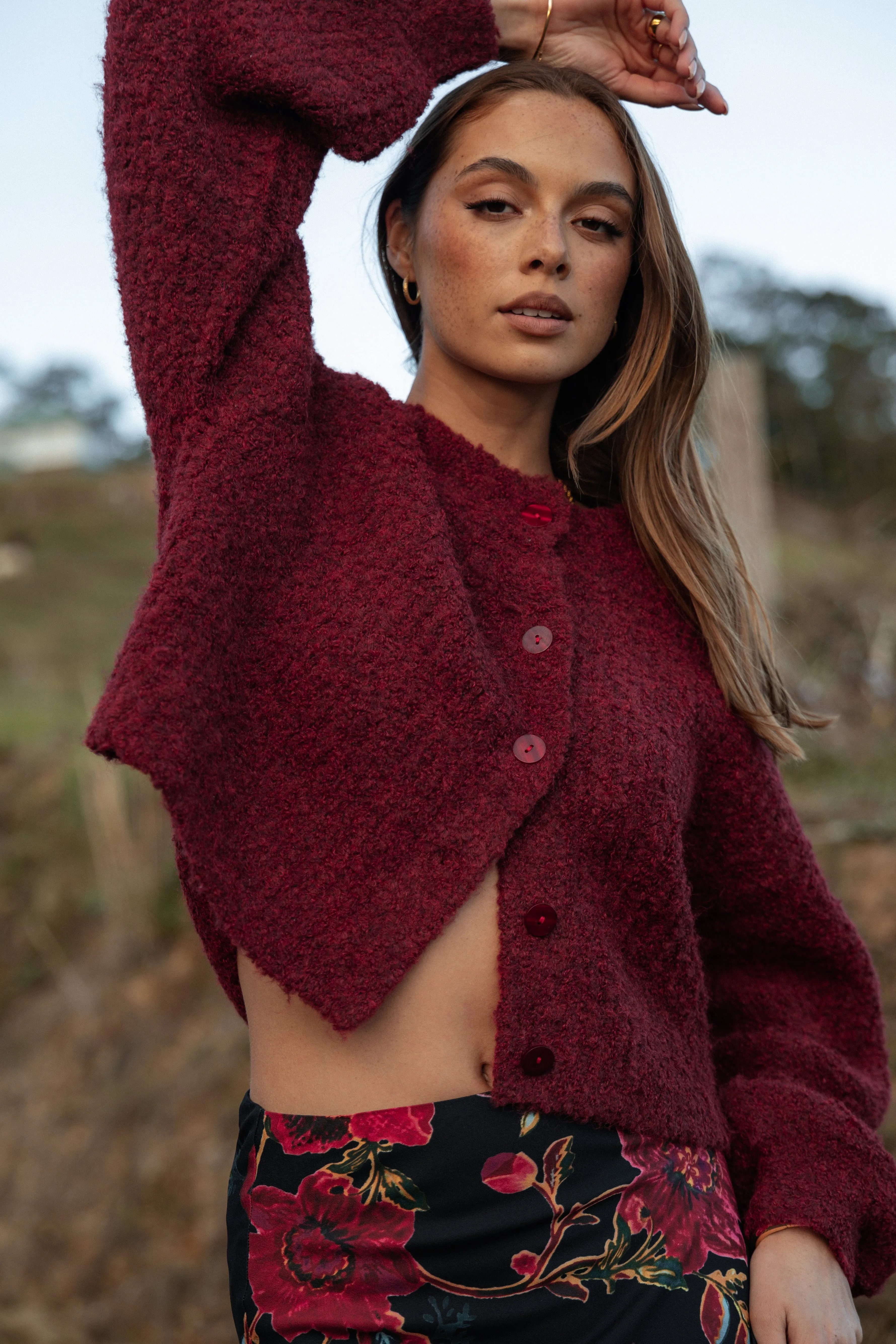 Daily Warmth Albertine Cardigan - Wine