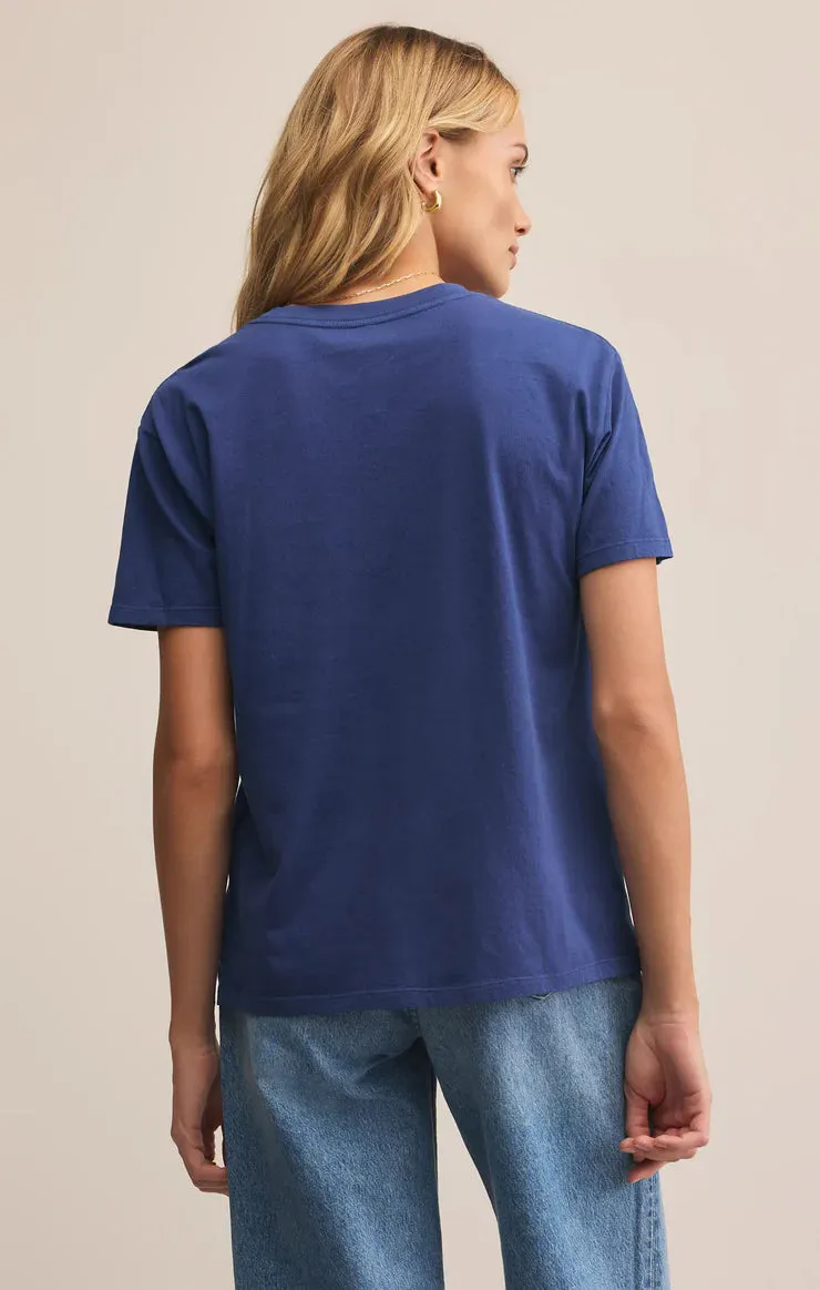 All-American Boyfriend Tee | Yacht Blue A - Line Heavyweight Weave Seasonal Staple