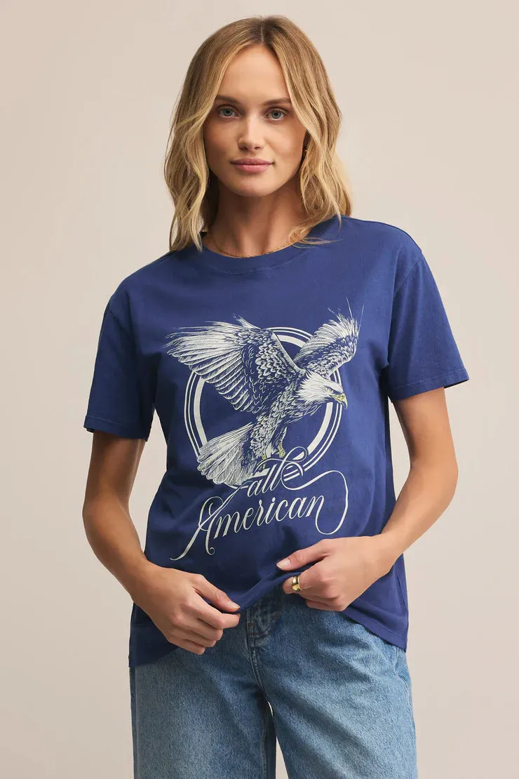 Chic Look All-American Boyfriend Tee | Yacht Blue A - Line