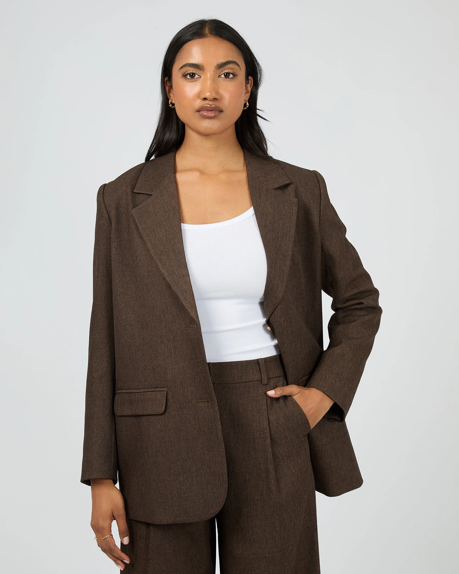 All About Eve Romy Blazer Brown Universal Fit Framework