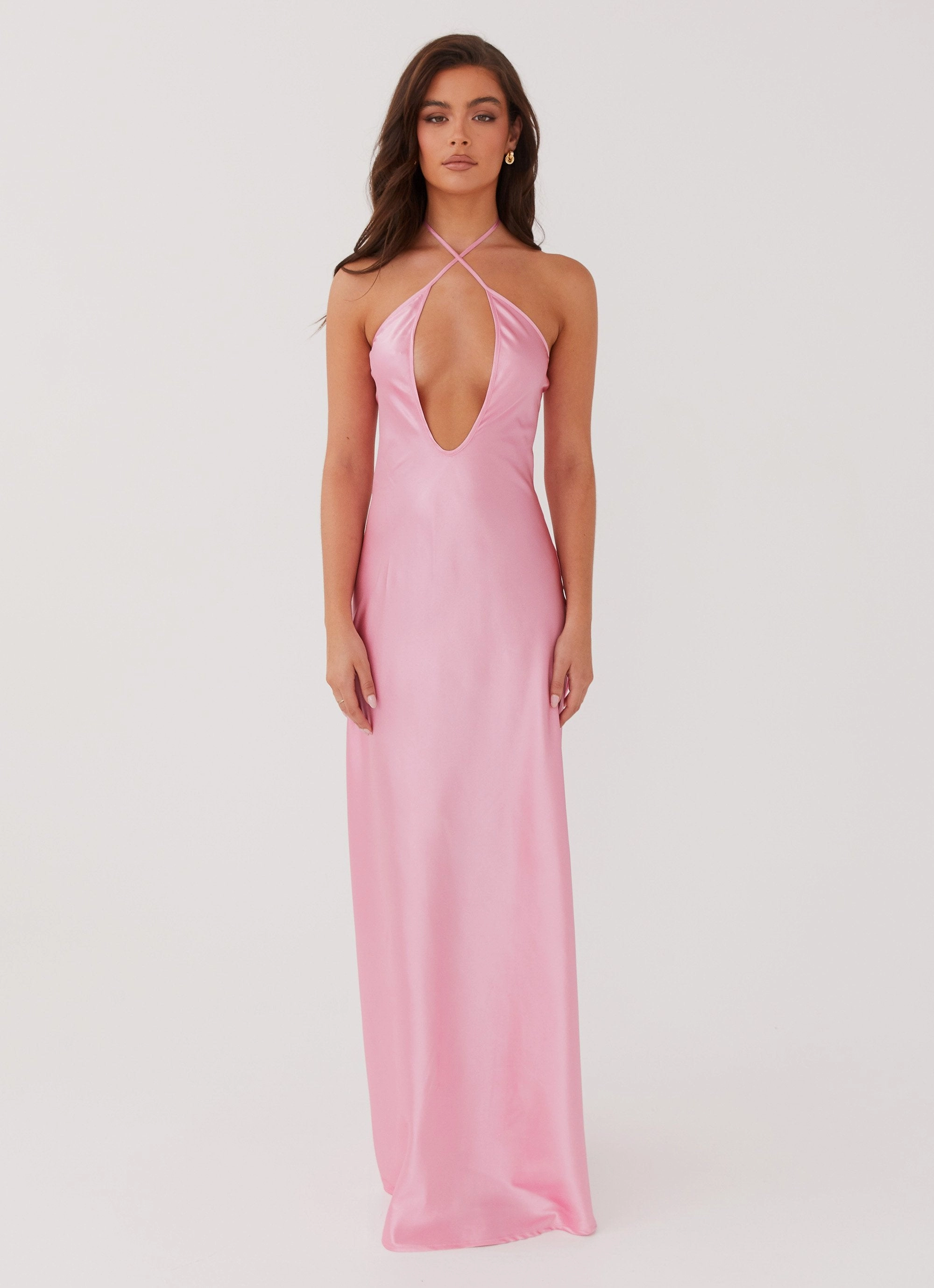 Noir Symphony Maxi Dress - Pink Relaxed Style Wear Evening Motion
