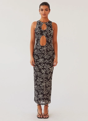 Lounge Mode Street Edge All Eyes On Me Maxi Dress - Petal Gloom