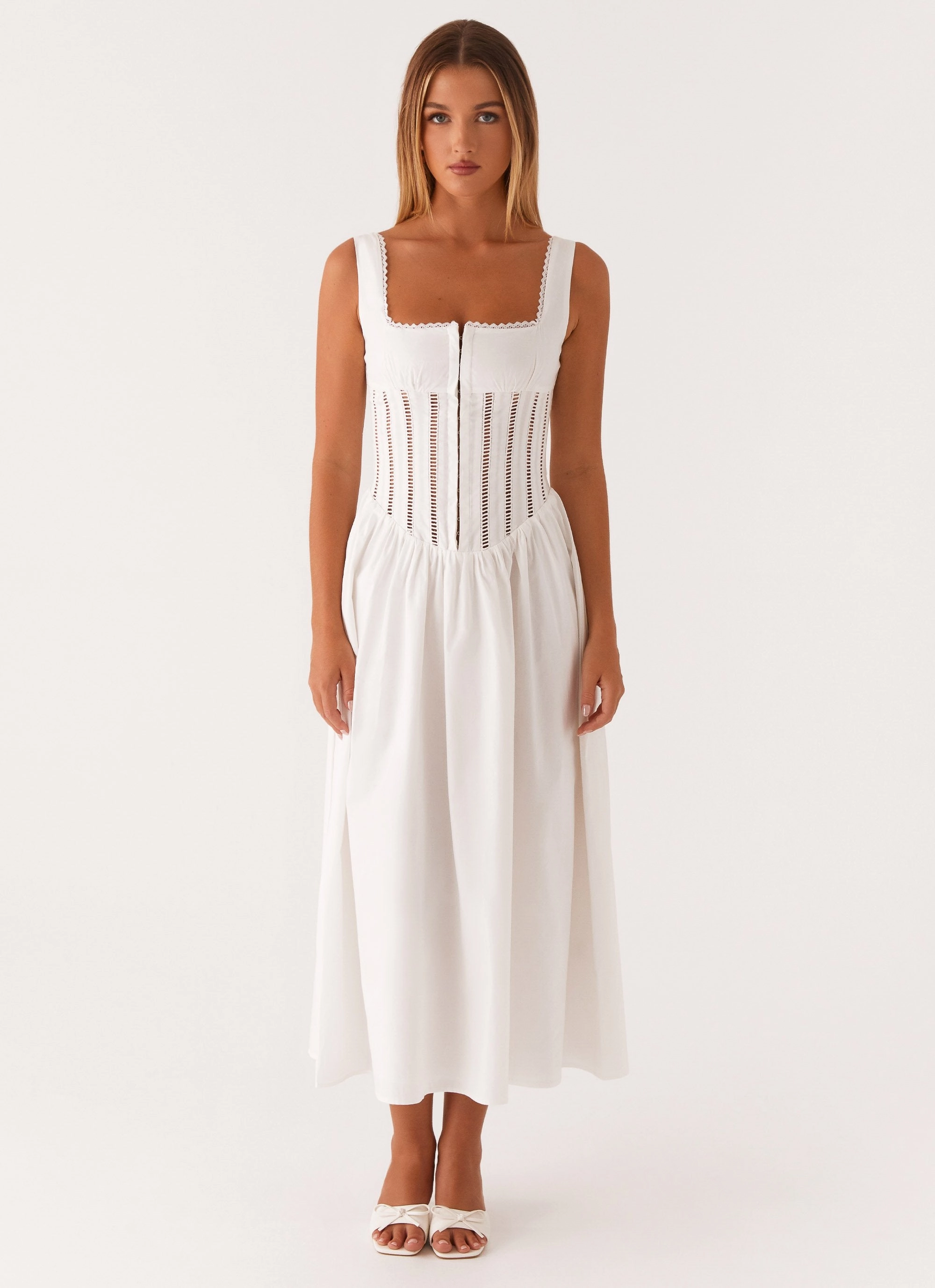 Waiting On You Midi Dress - White Slender Look
