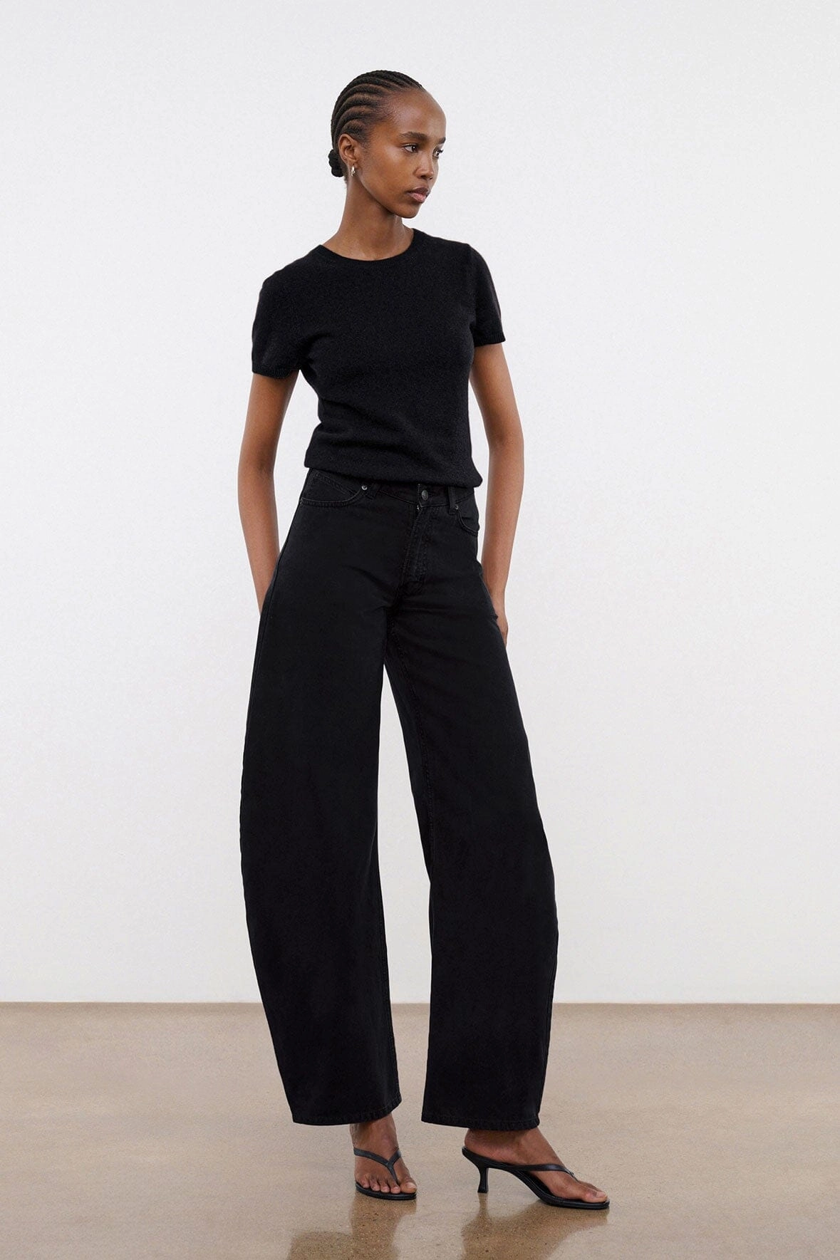 Office Casual Pre Shrunk Material JACKSON BARREL JEAN | STUDDED BLACK