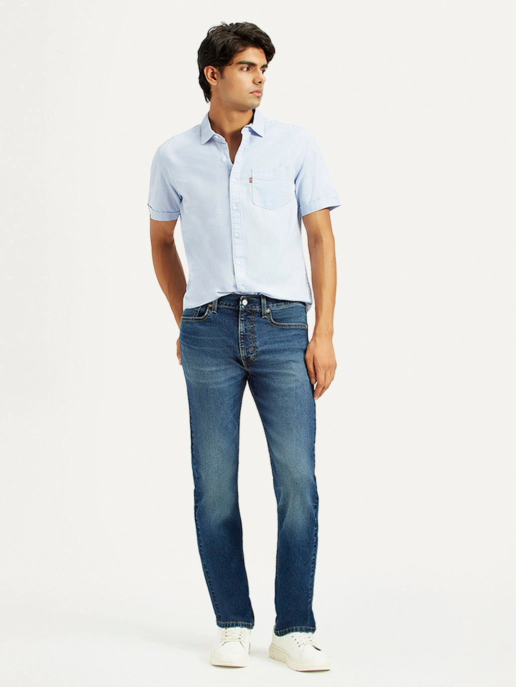 Outfit Plan Everyday Outdoor Enthusiast Vibrant Men's 513 Dark Indigo Slim Straight Fit Mid Rise Jeans