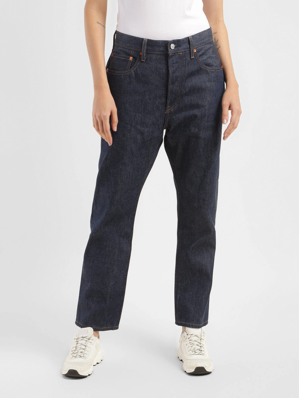 Women's 501 Blue Straight Fit High Rise Jeans All Day Wear