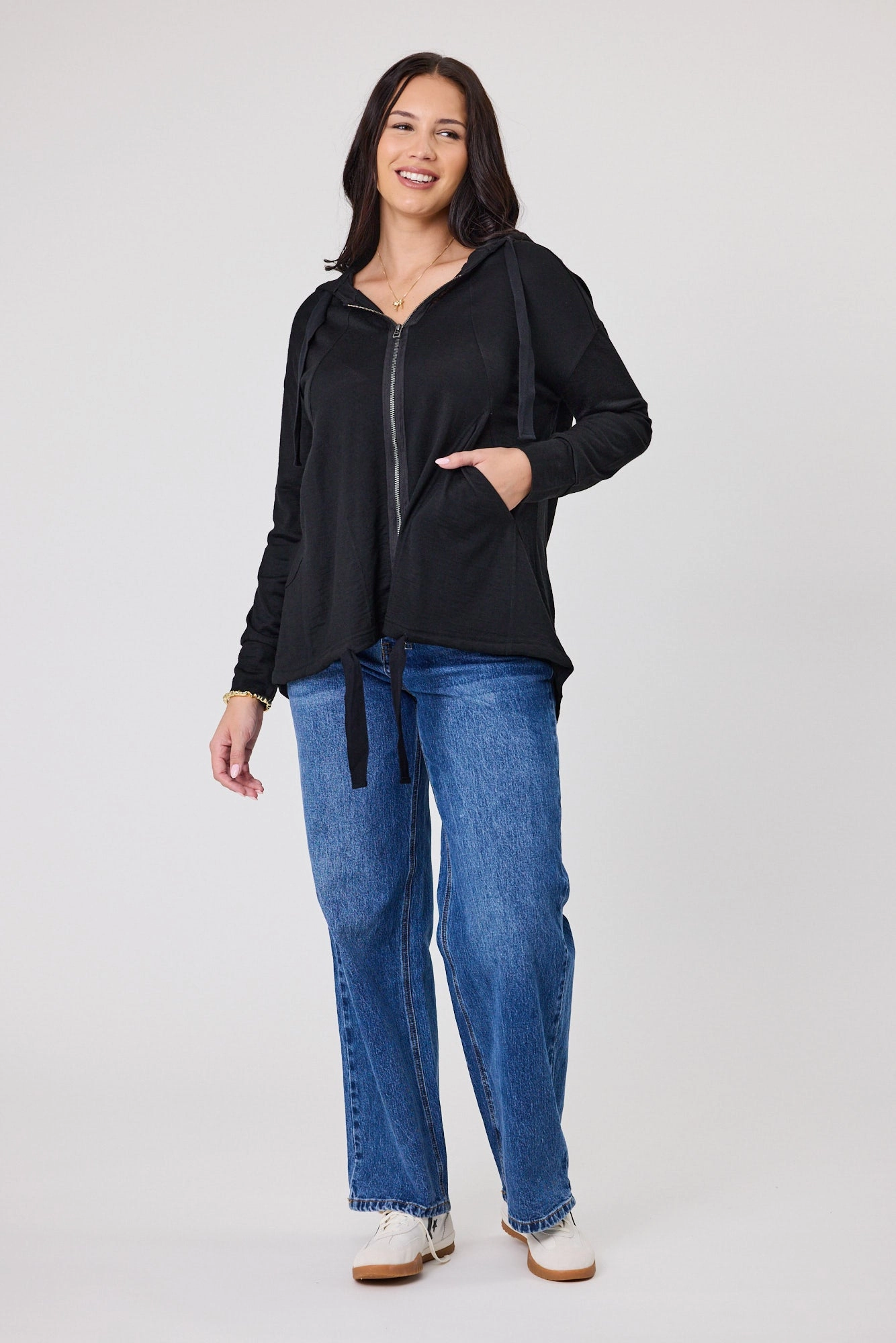 Alpine by Shine On Brooks Zip Front Hoodie Black Compact packaging