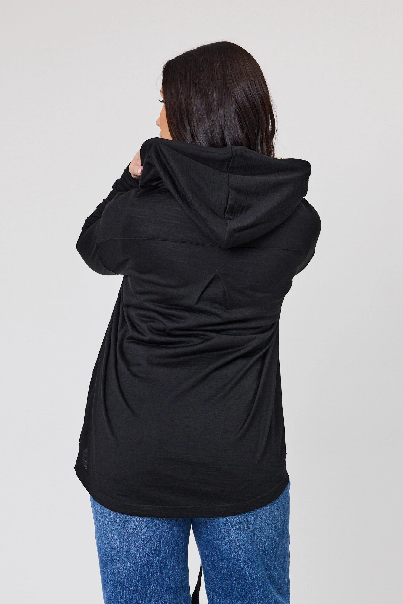 ExpandableSideGussets Alpine by Shine On Brooks Zip Front Hoodie Black