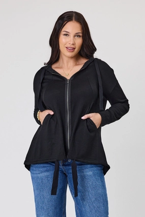 Alpine by Shine On Brooks Zip Front Hoodie Black Flame retardant Sporty Layers