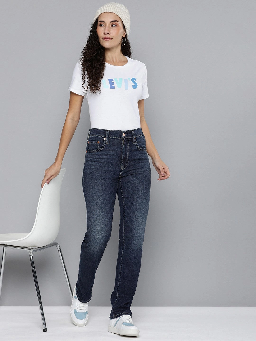 Smooth Comfort Women's 724 Blue Straight Fit High Rise Jeans