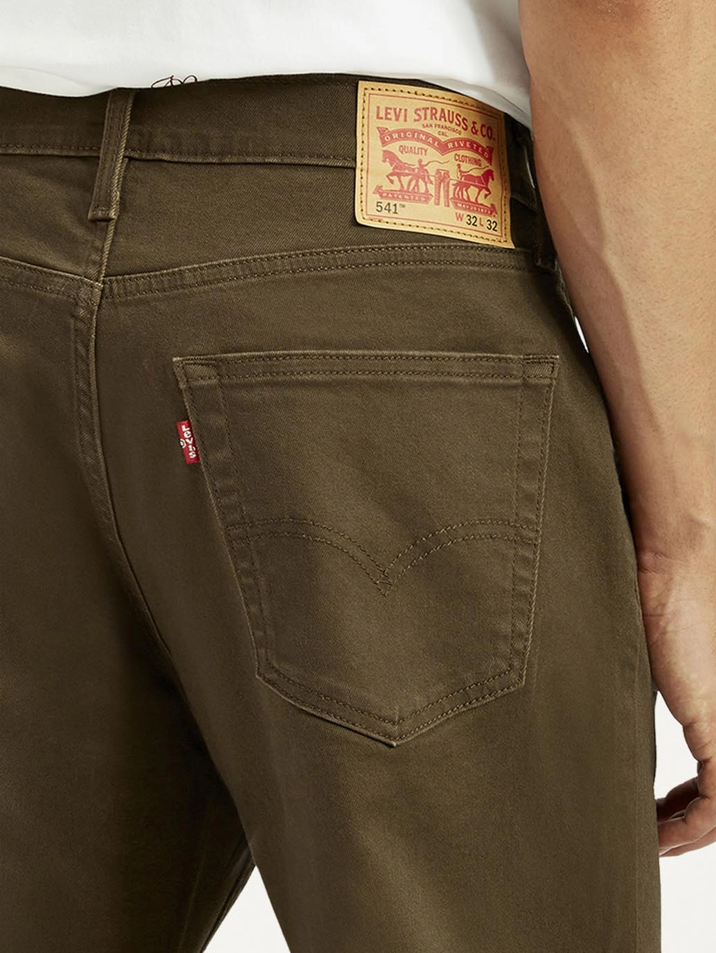 Quick Outfit Men's 541 Brown Overdyed Athletic Tapered Fit Mid Rise Jeans