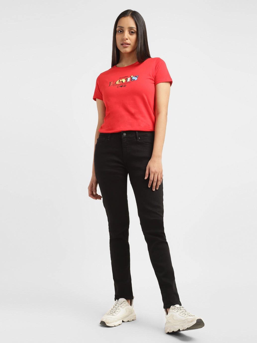 Sustainable Denim Production Women's 711 Black Skinny Fit Mid Rise Jeans