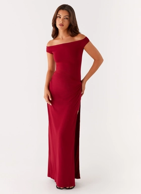 Amerie Maxi Dress - Maroon Spring Mood
