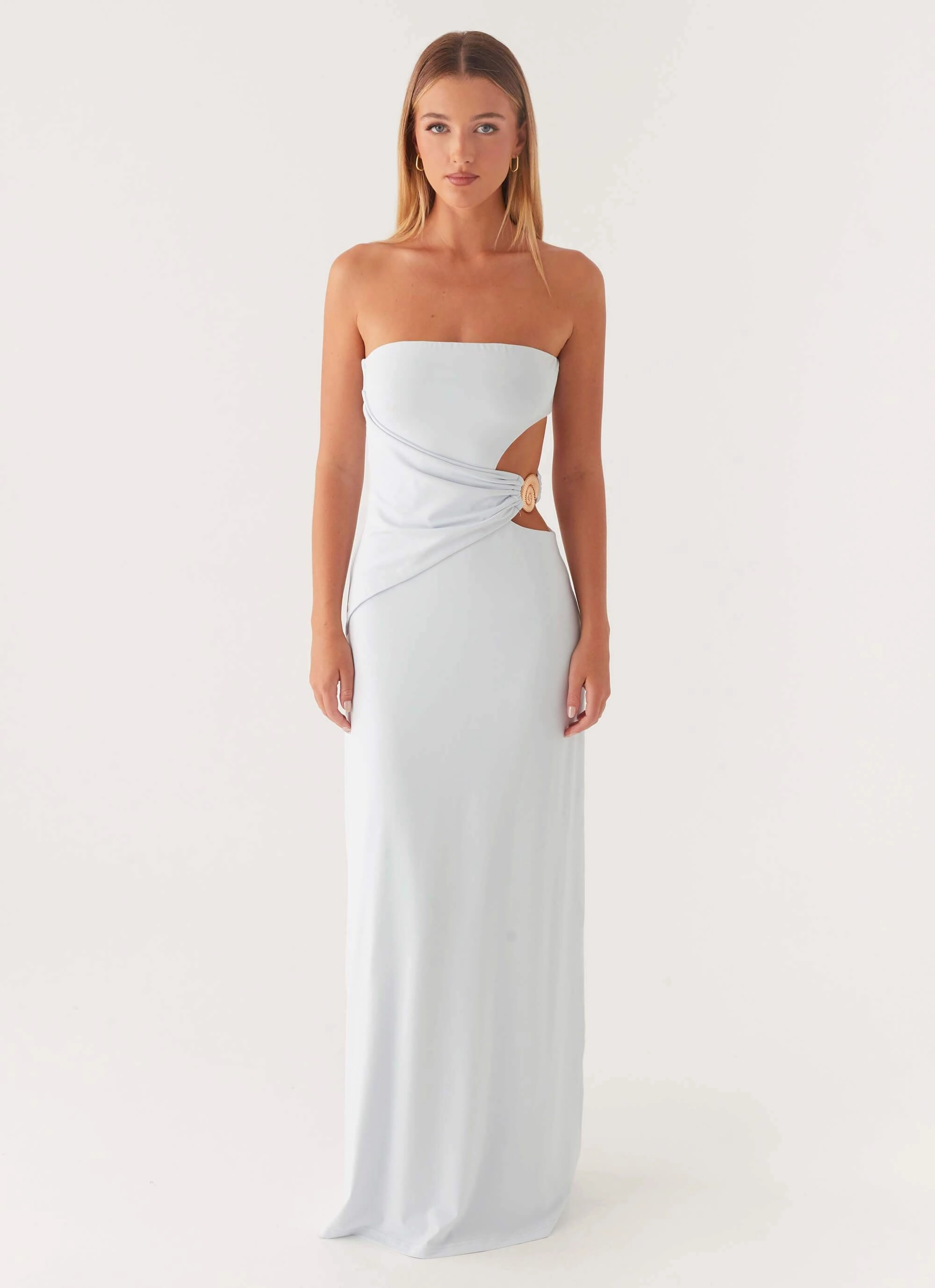 Anetta Maxi Dress - Pale Blue Clean Lines