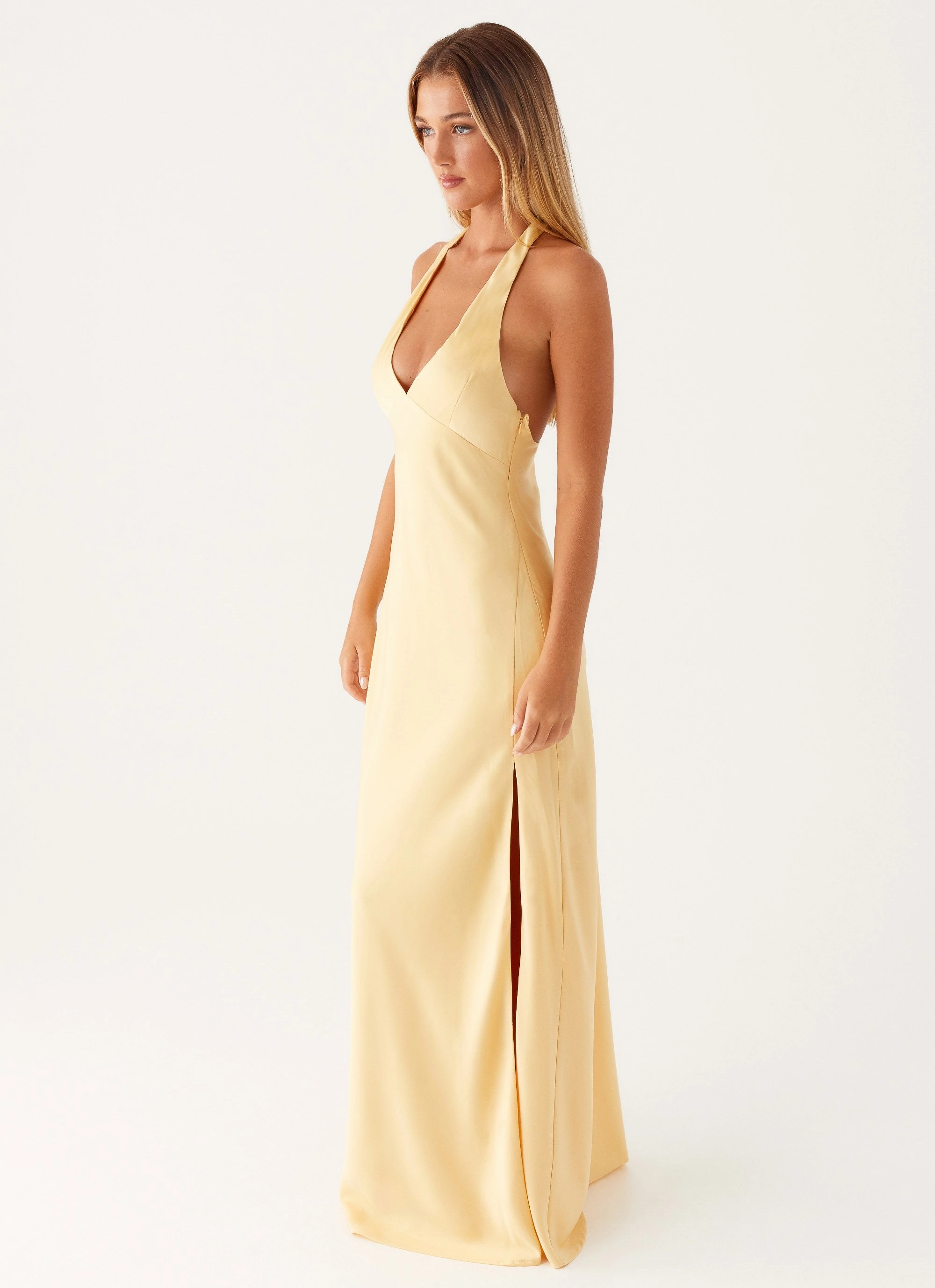 Cool Form Side-Pocket Angie Maxi Dress - Yellow
