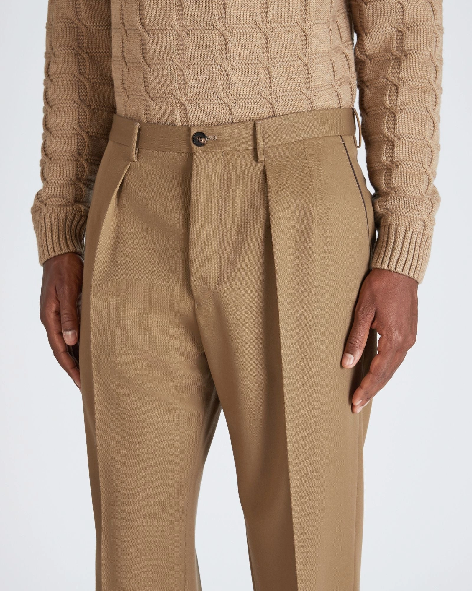 Breathable Motion Flexibility Fit Relaxed fit wool gabardine trousers