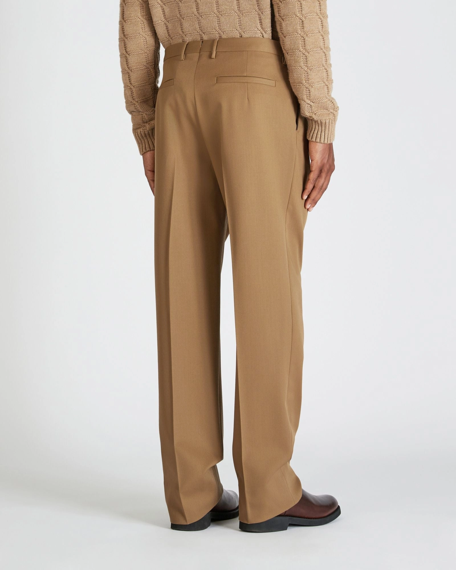 Mesh Comfort Flexible Leg Relaxed fit wool gabardine trousers