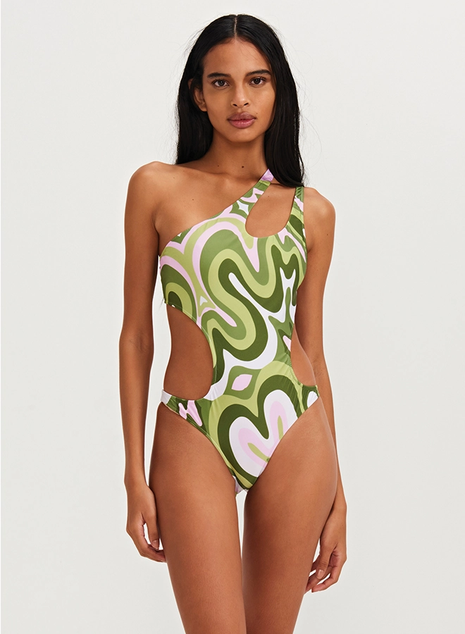 Mika One Piece Button-Accents