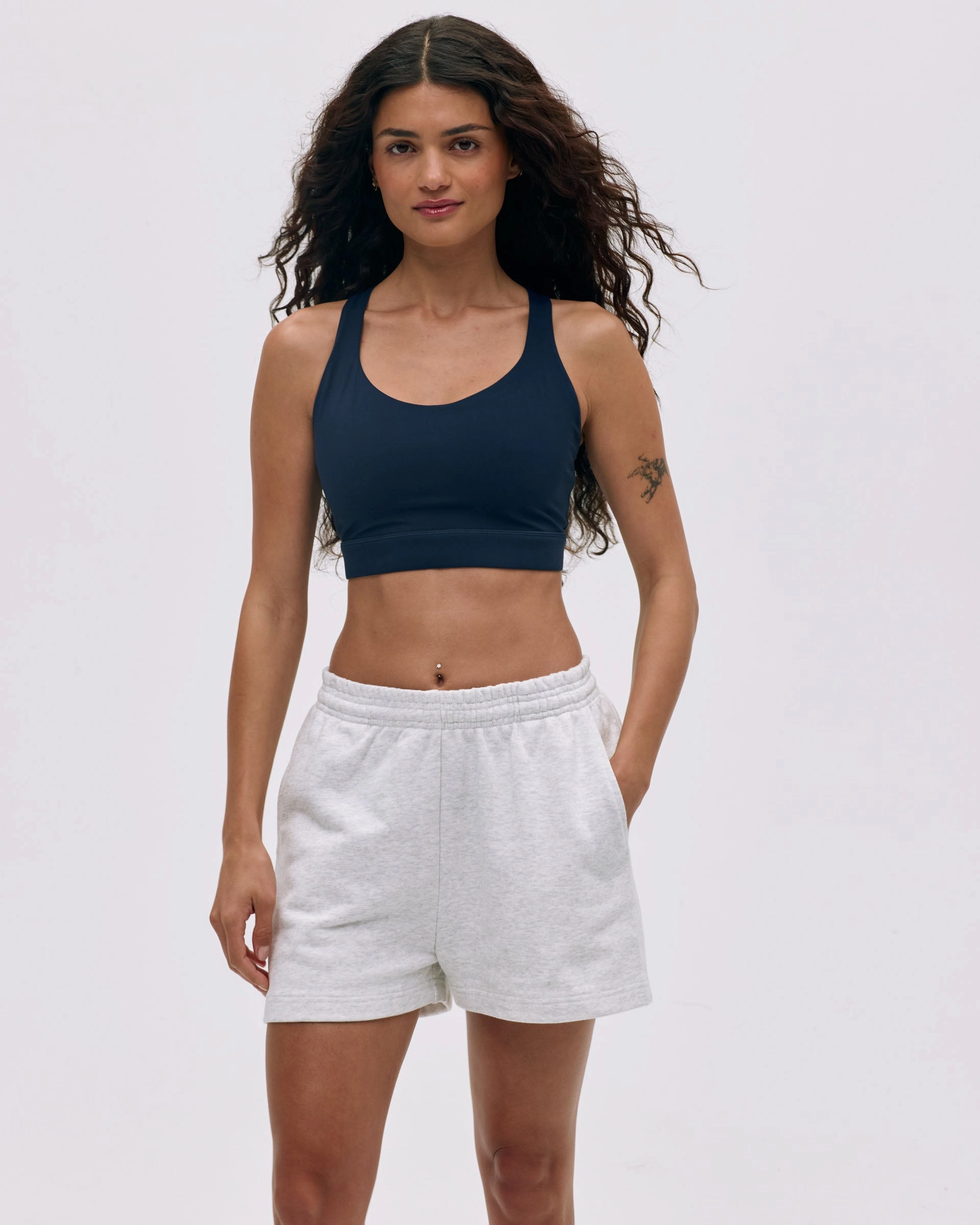 Performance Fit Summer Essential Branded Sweat Shorts - Light Grey Melange