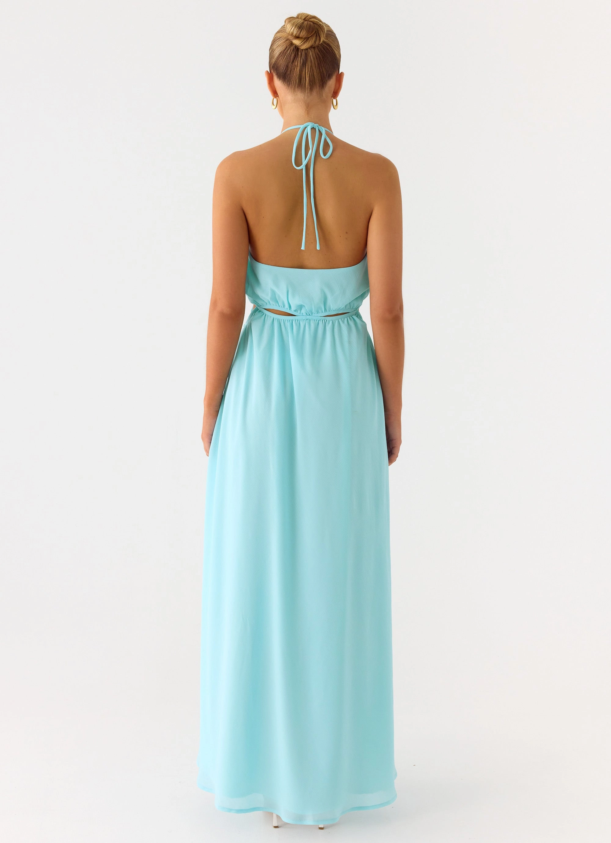 All-Occasion Look Ardenzelle Chiffon Halter Neck Maxi Dress - Turquoise