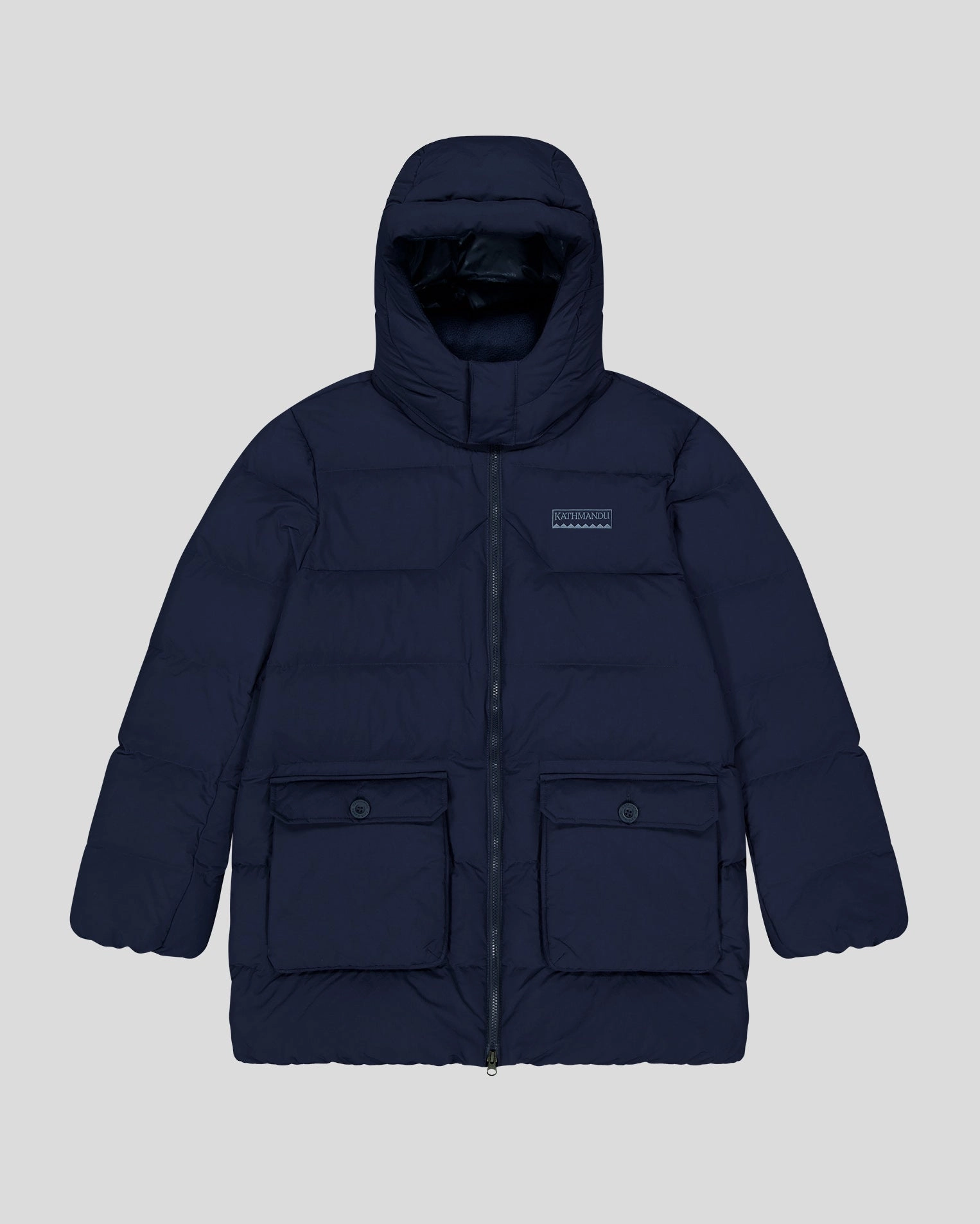 Men's Epiq Down Heritage Parka Jacket - Pure Navy Heavy Duty Zippers Relaxed City Style