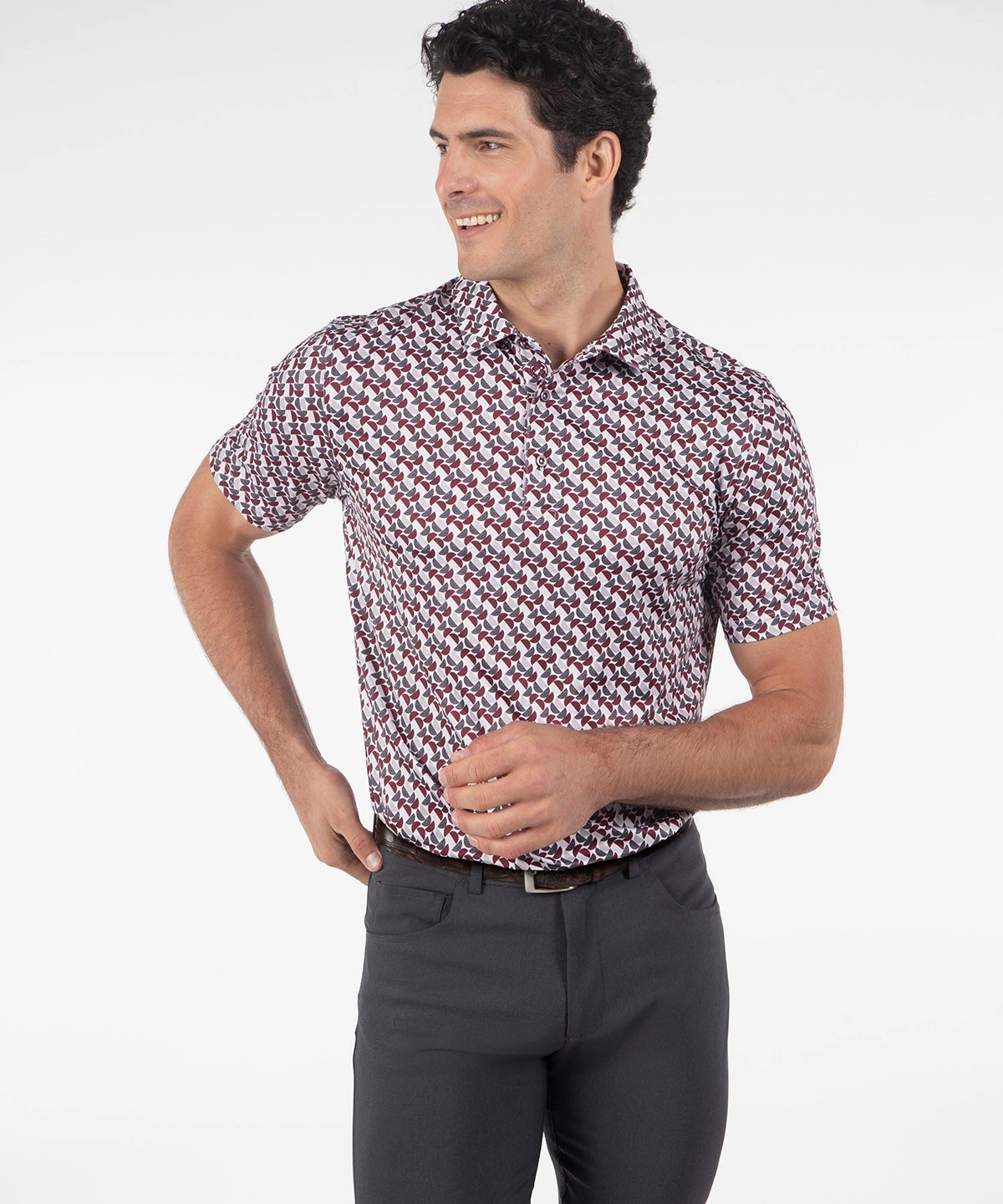 Performance Biltmore Print Short-Sleeve Polo SoftTouch Collar Lining AllPurpose Knitting