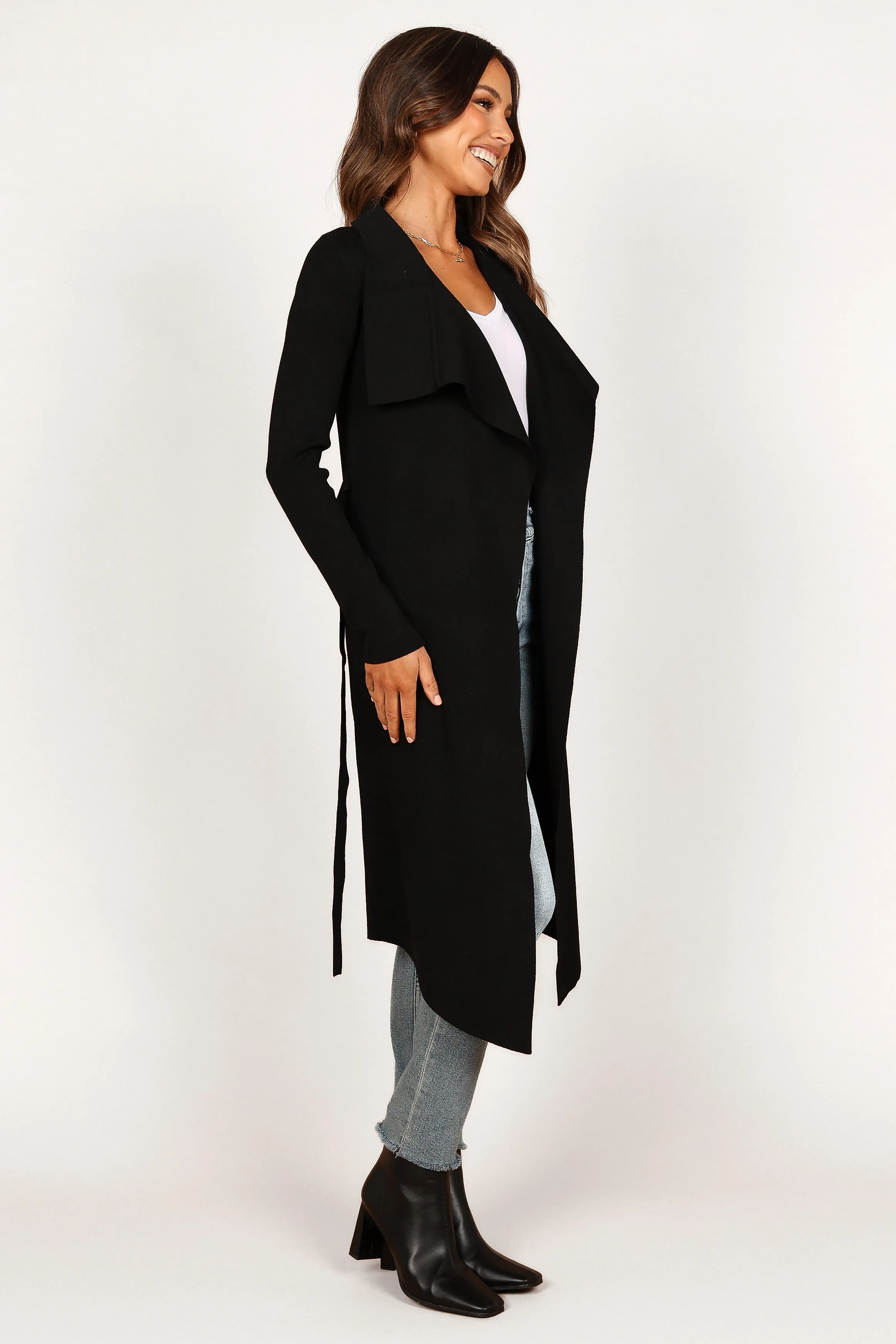 Audrina Cardigan - Black Flexible Seam Structure