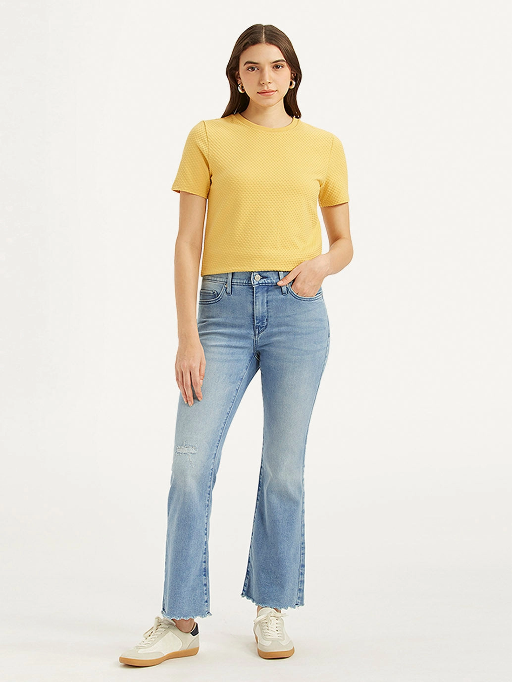 Women's 315 Blue Flared Fit High Rise Jeans Youth Style Road Trip Outdoor Enthusiast Day Ready